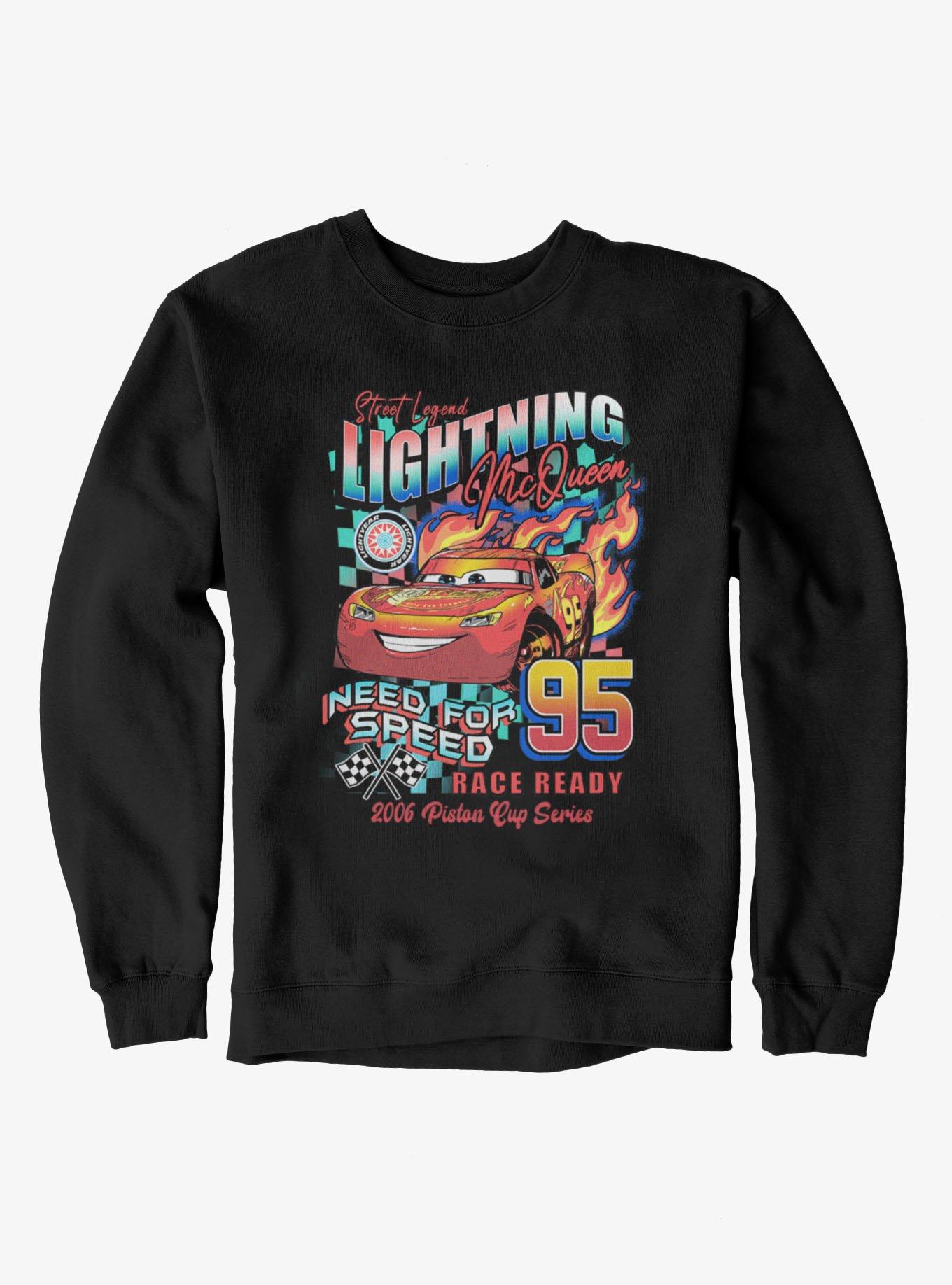 Disney Pixar Cars Lightning McQueen Racing Sweatshirt Hot Topic Exclusive, BLACK, hi-res