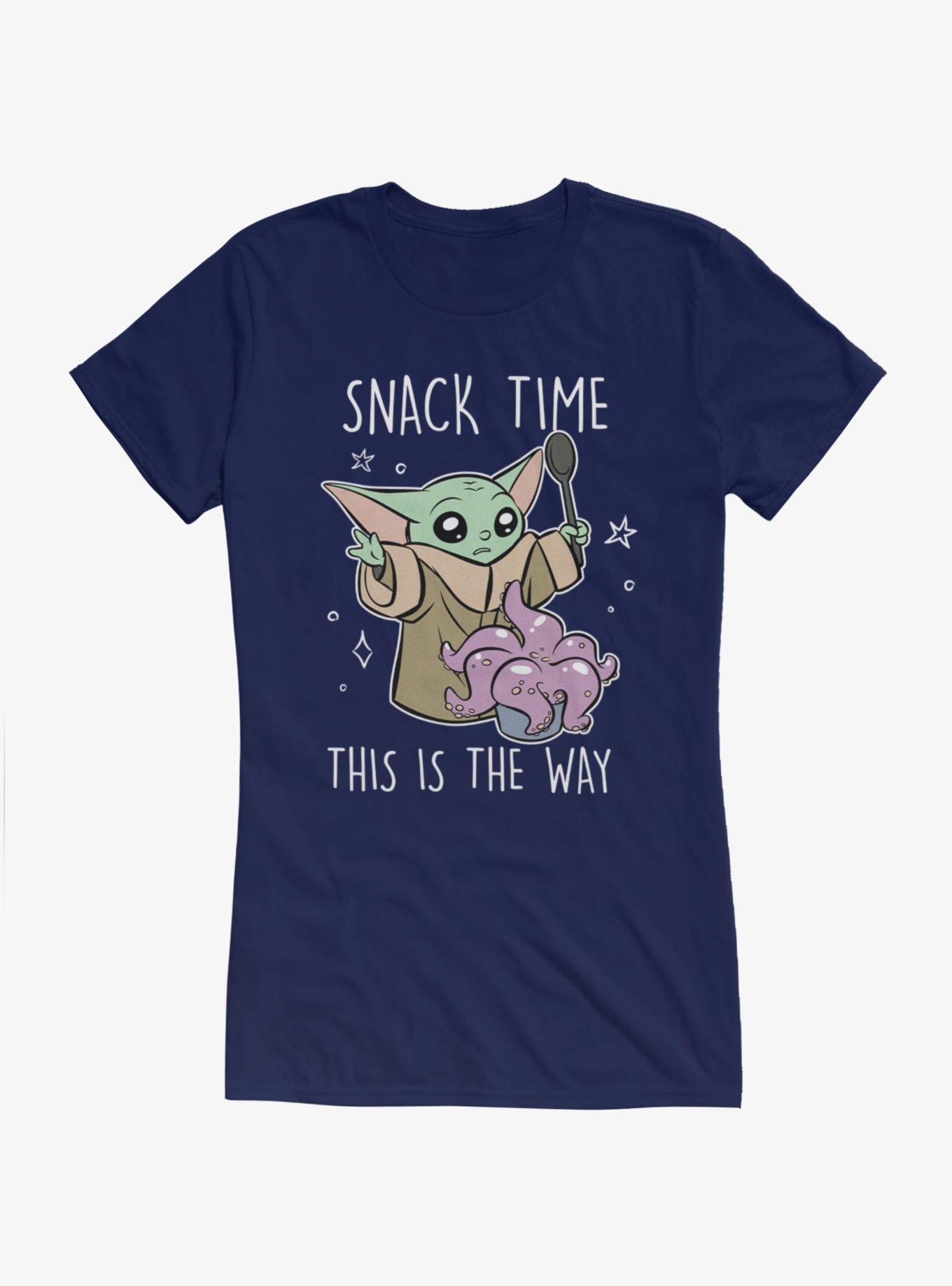Star Wars The Mandalorian Grogu Snack Time Girls T-Shirt Hot Topic Exclusive, , hi-res