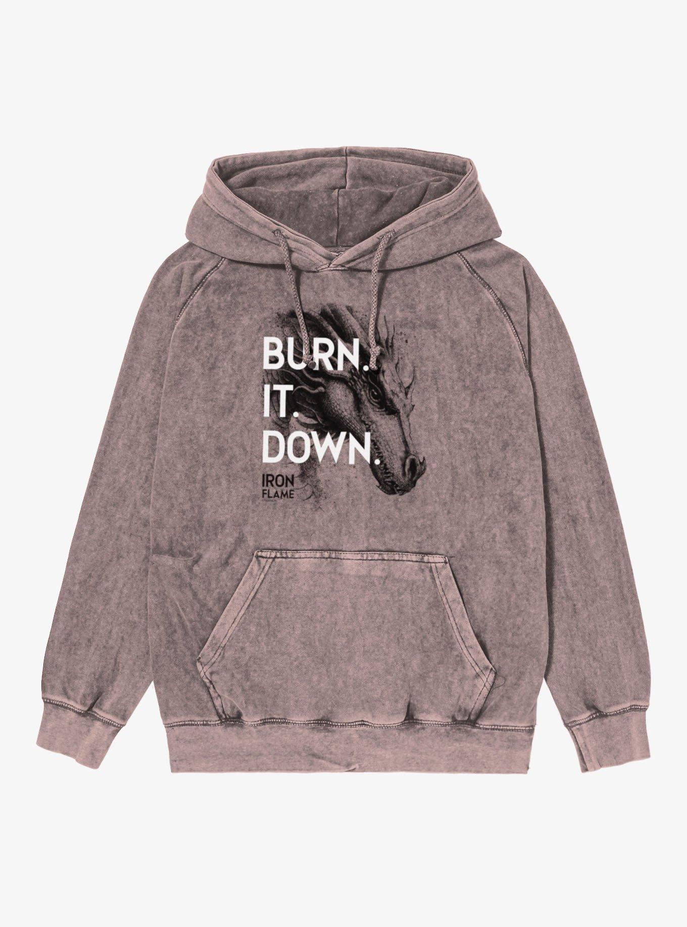 Fourth Wing Burn It Down Iron Flame Mineral Wash Hoodie Box Lunch Exclusive