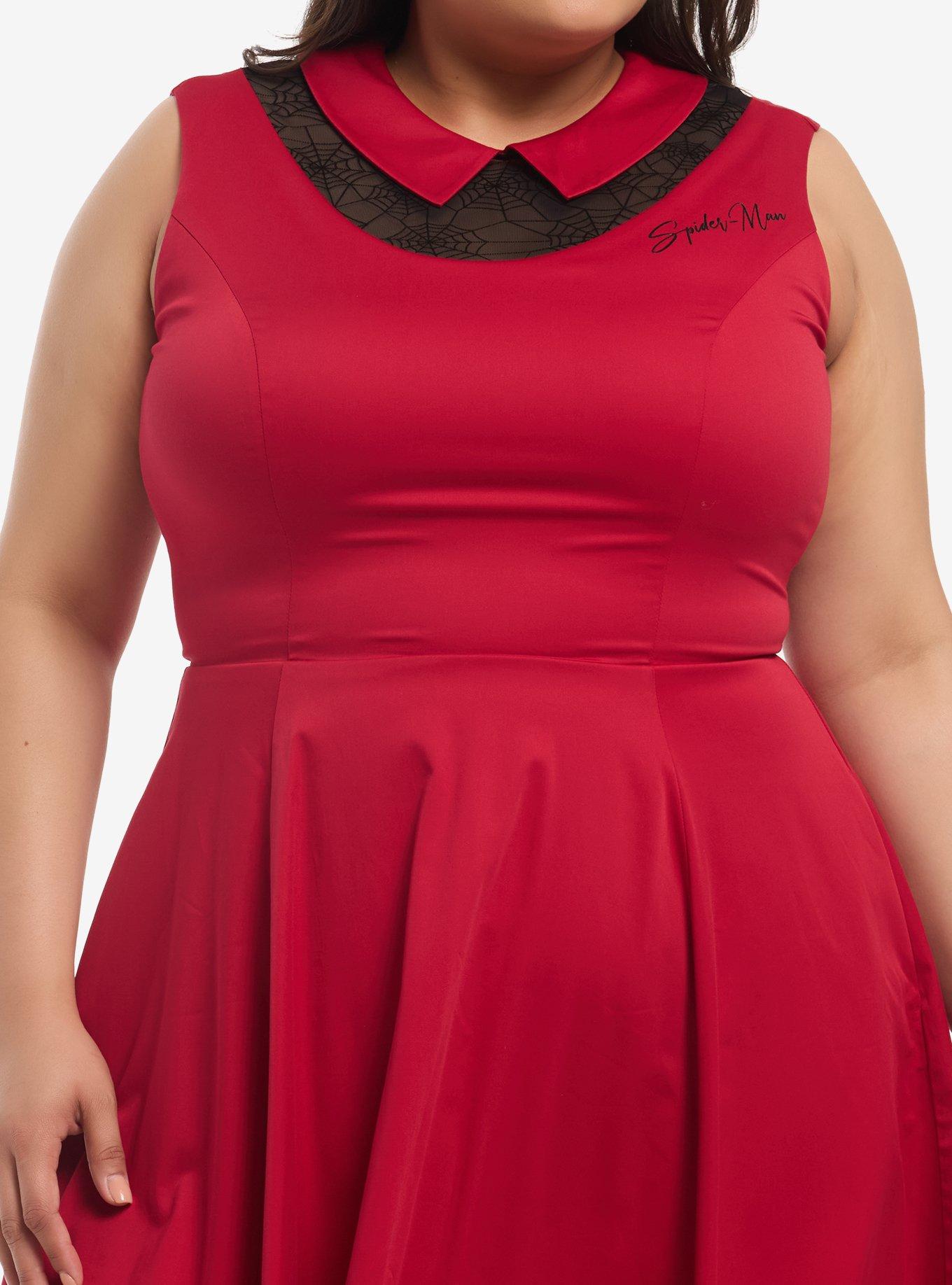 Marvel Spider-Man Web Collar Retro Plus Size Dress Her Universe Exclusive, , hi-res