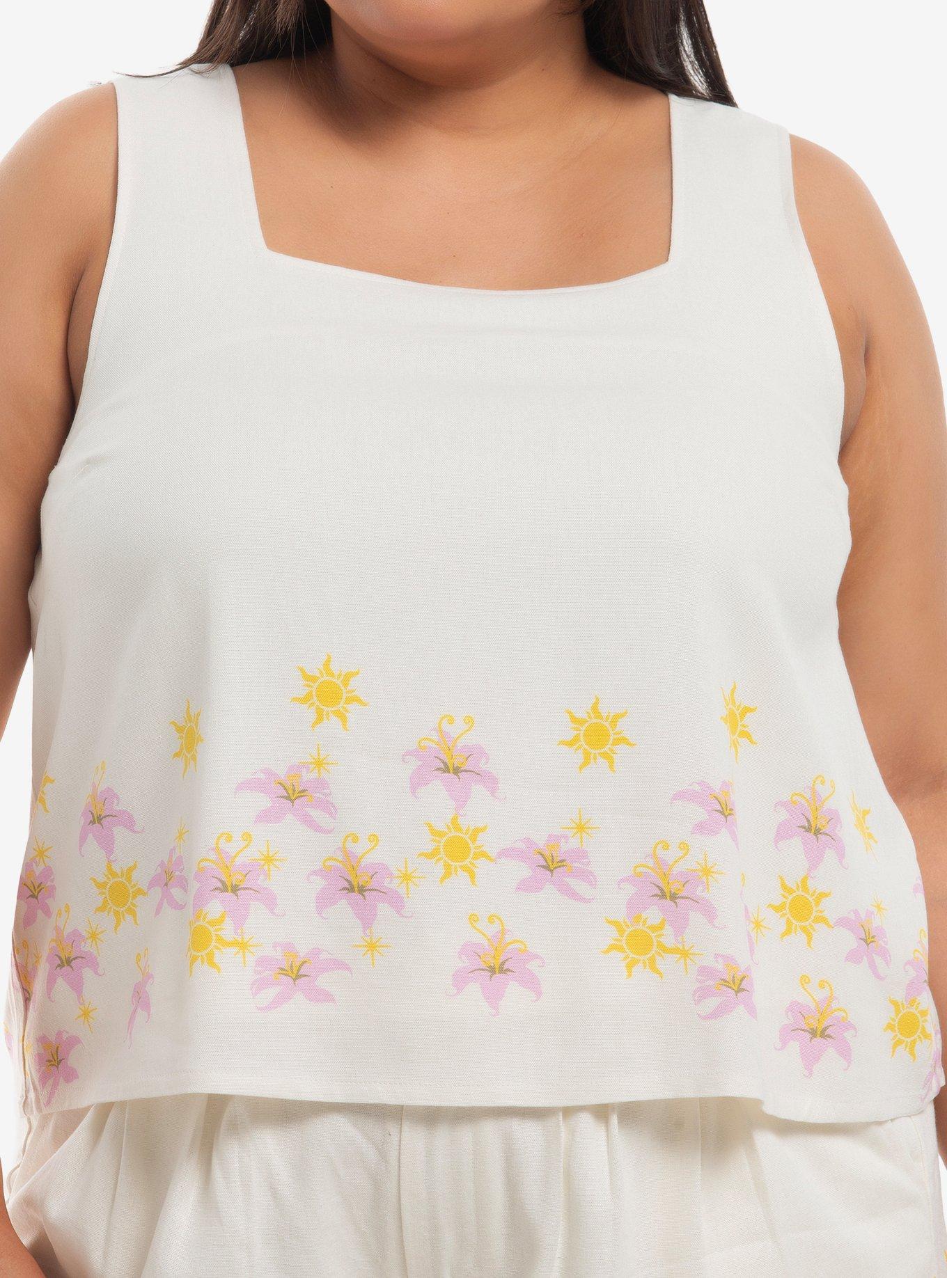 Her Universe Disney Tangled Floral Sun Crop Tank Top Plus Size Her Universe Exclusive, , hi-res