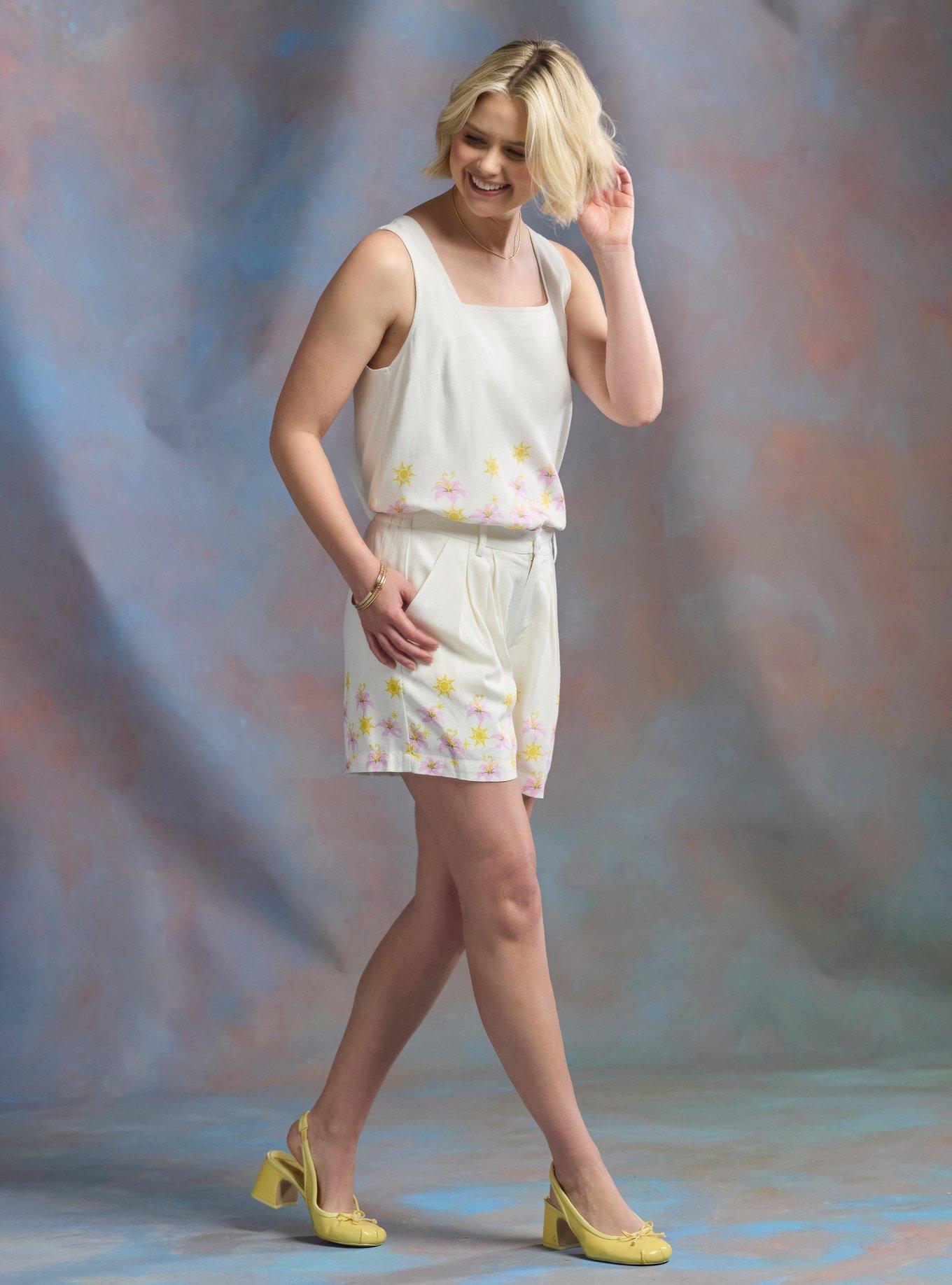 Her Universe Disney Tangled Floral Sun Linen Shorts Her Universe Exclusive, , hi-res