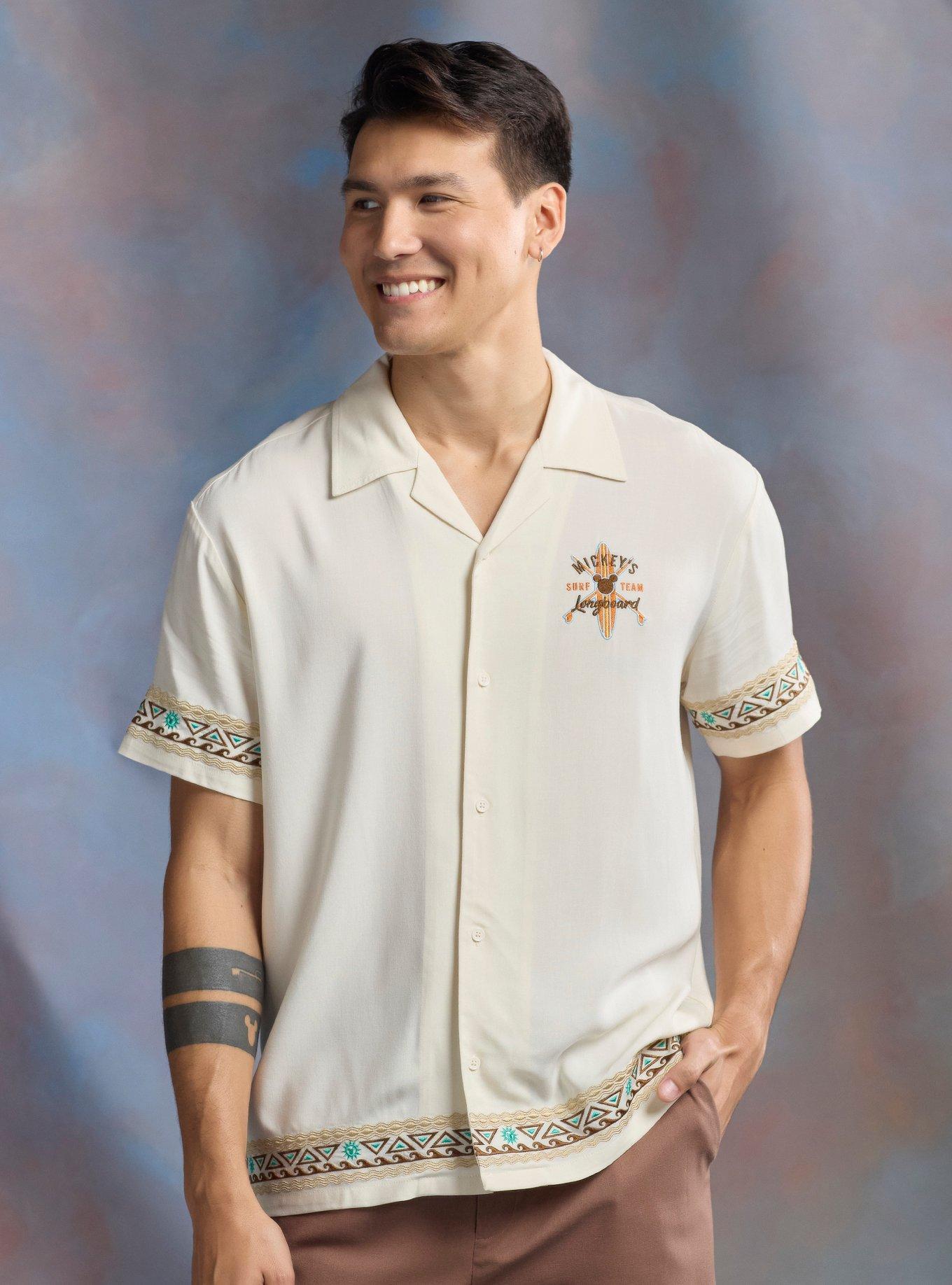 Our Universe Disney Mickey Mouse Surfing Woven Button-Up Our Universe Exclusive, , hi-res