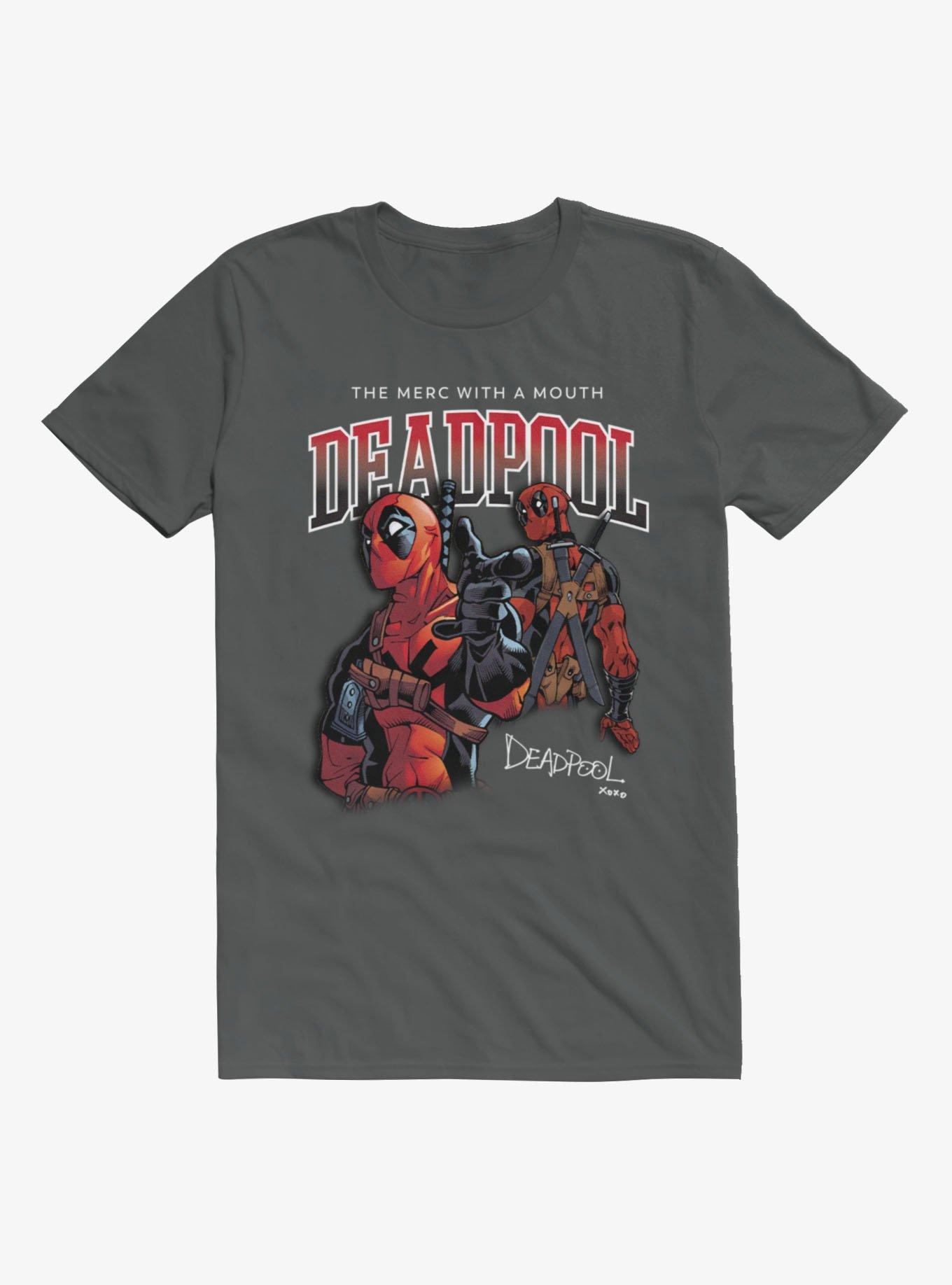Marvel Deadpool Merc With A Mouth Collage T-Shirt Hot Topic Exclusive, , hi-res