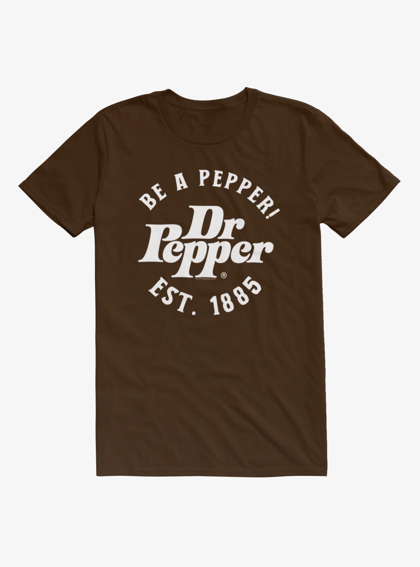Dr. Pepper Be A Pepper T-Shirt Hot Topic Exclusive, DARK CHOCOLATE, hi-res