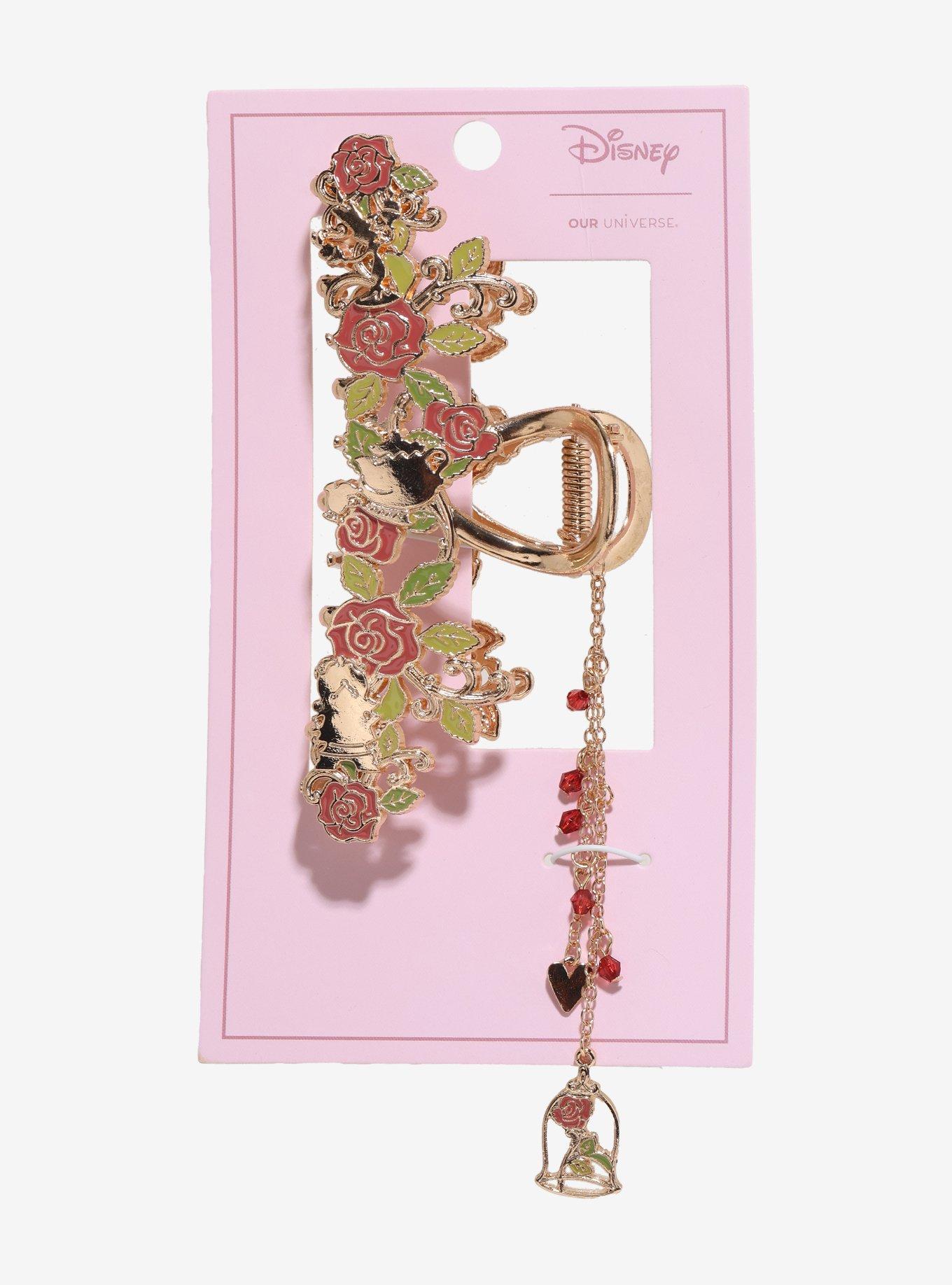 Disney Beauty and the Beast Roses Metal Claw Clip &mdash; BoxLunch Exclusive, , hi-res