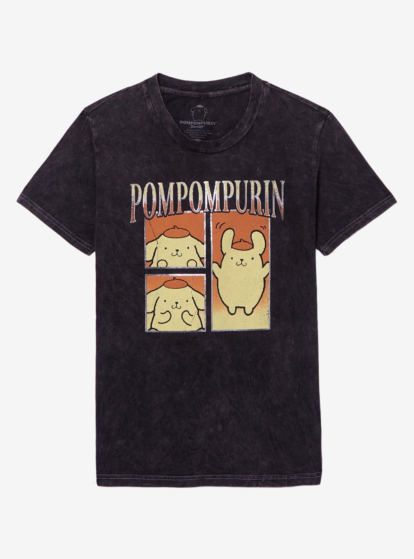 Pompompurin Collage Foil Edge Dark Wash T-Shirt, , hi-res