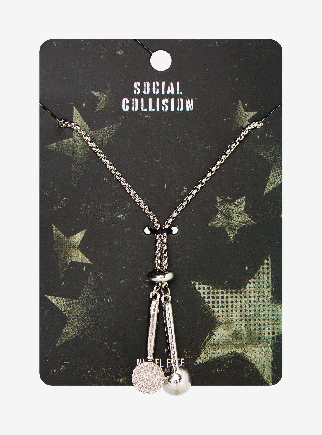Social Collision Earbuds Lariat Necklace, , hi-res