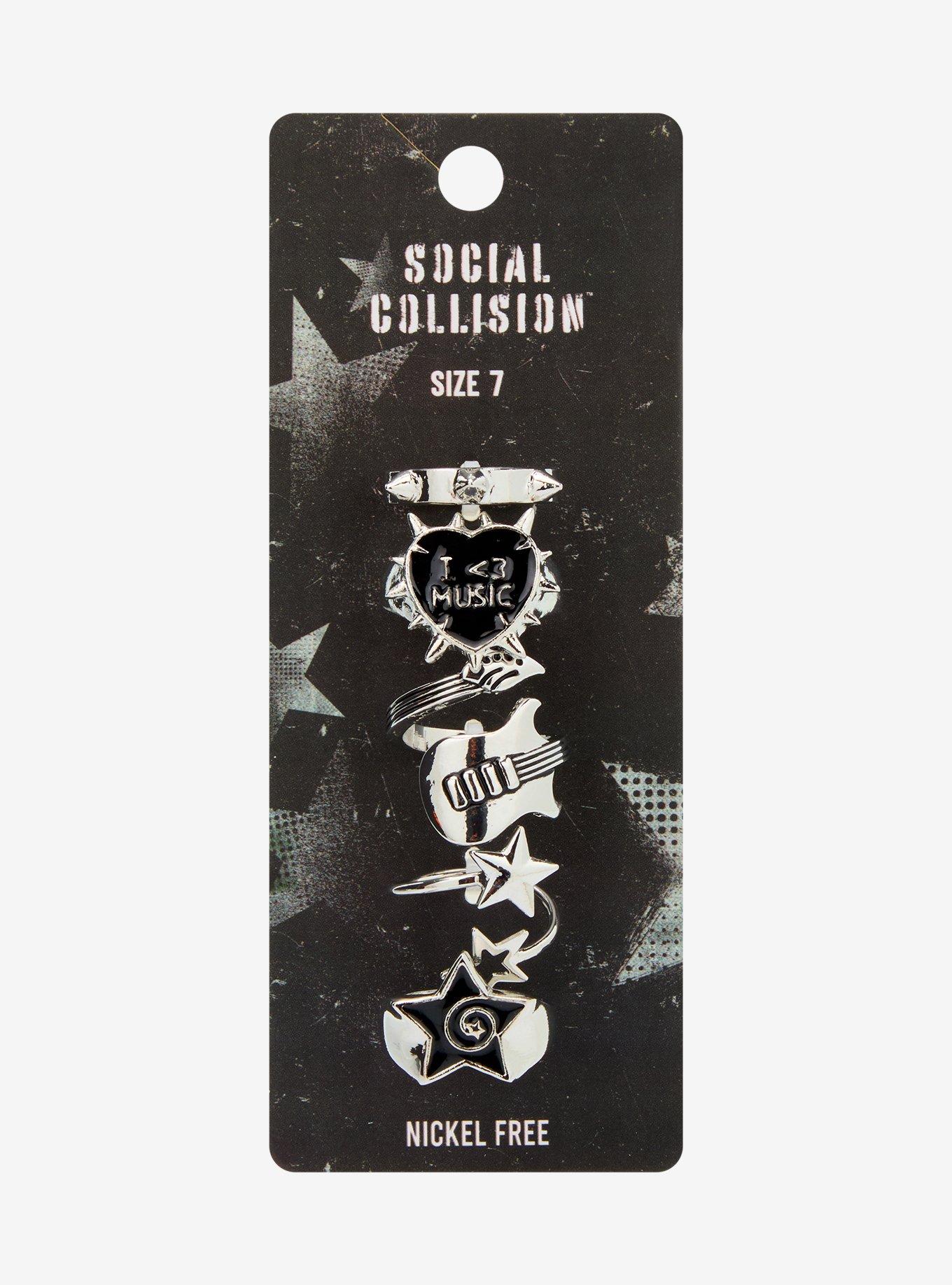 Social Collision I <3 Music Ring Set, , hi-res