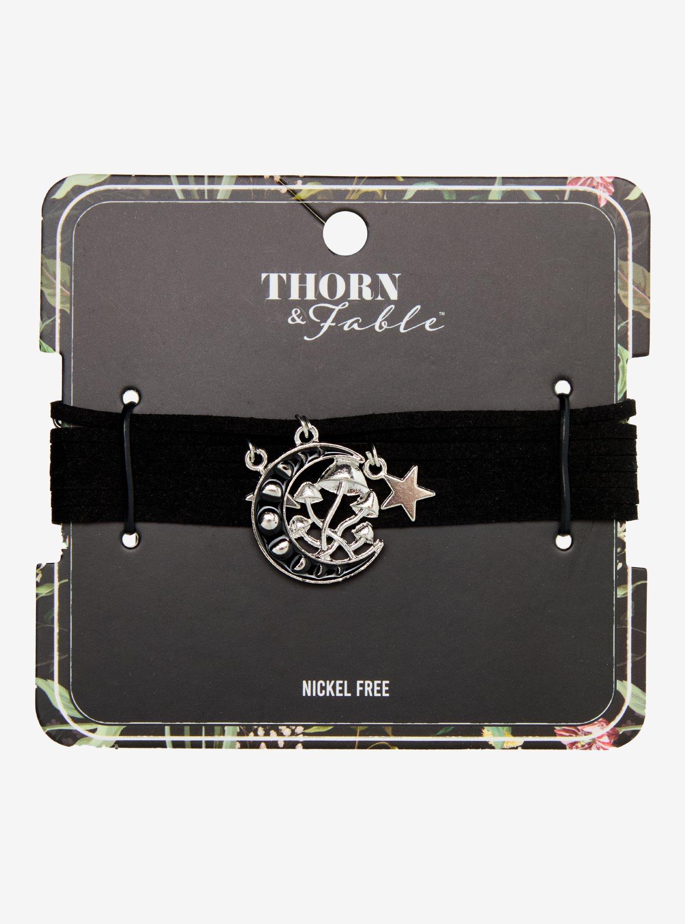 Thorn & Fable Mushroom Moon Charm Cord Bracelet, , hi-res