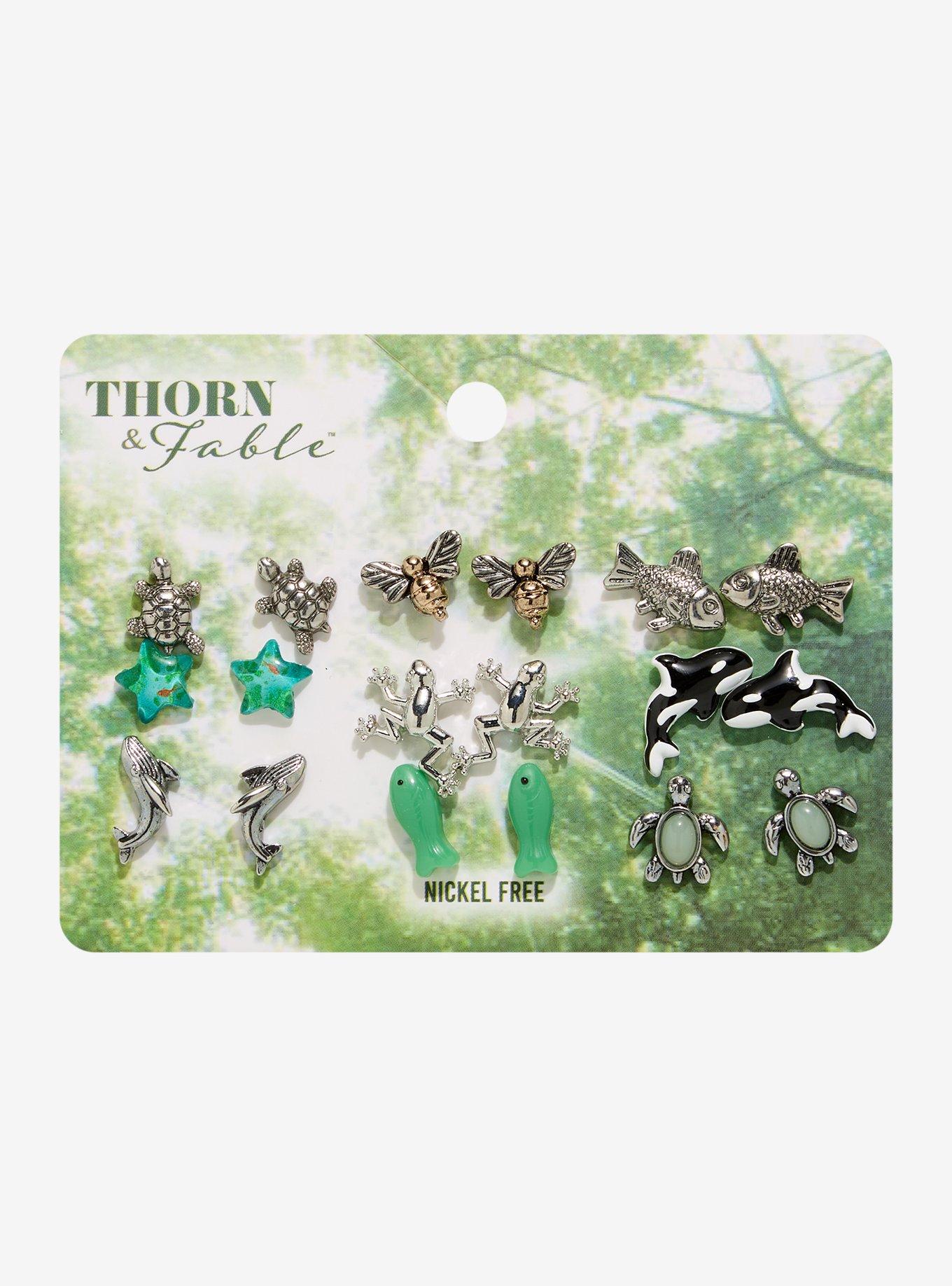 Thorn & Fable Land & Sea Stud Earrings, , hi-res