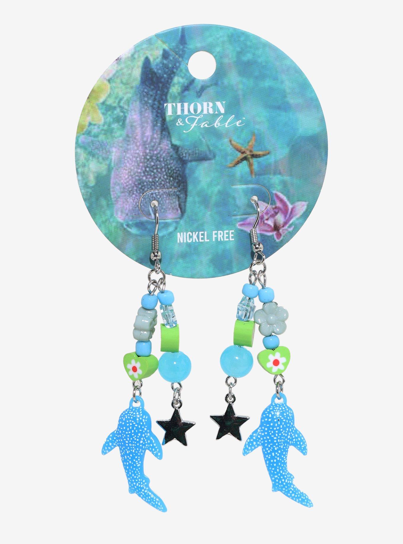Thorn & Fable Whale Shark Drop Earrings, , hi-res