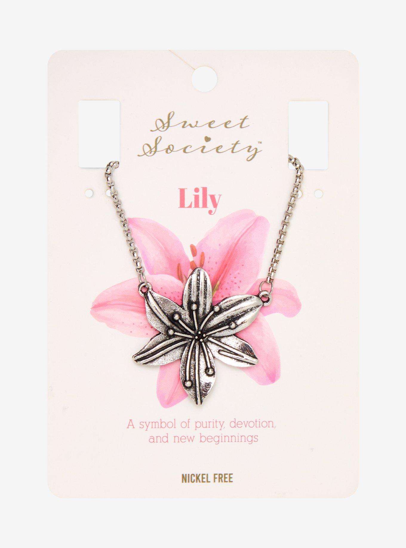 Sweet Society Lily Pendant Necklace, , hi-res