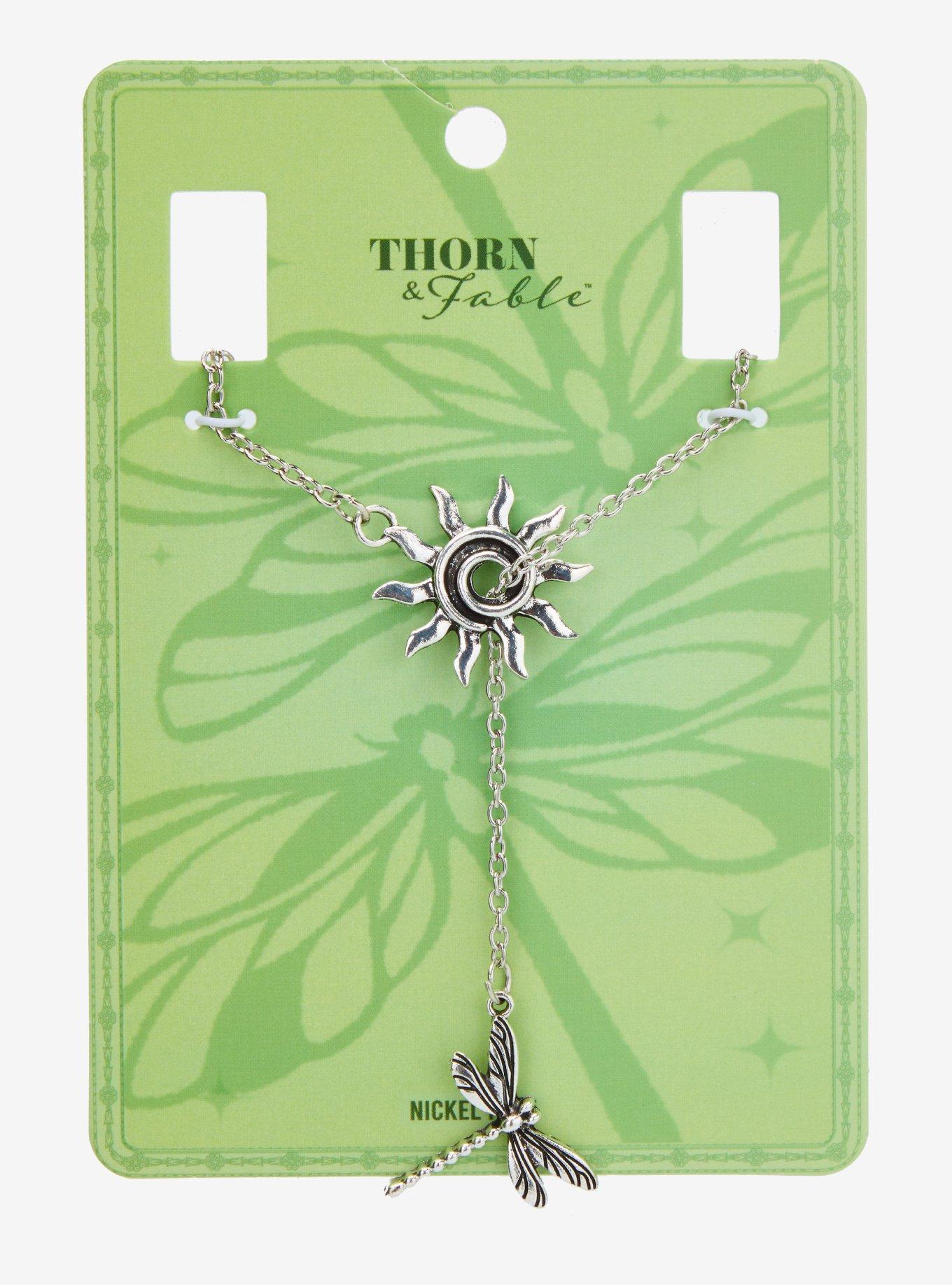 Thorn & Fable Sun & Dragonfly Lariat Necklace, , hi-res