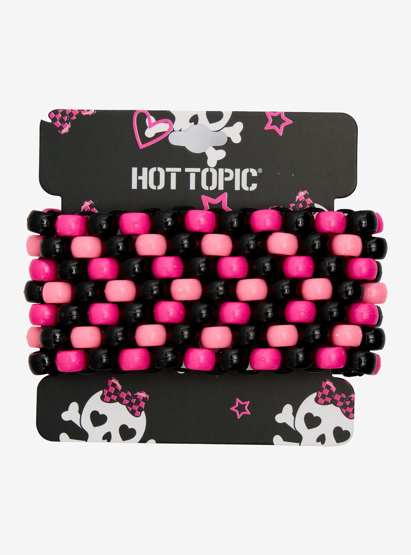 Pink & Black Thick Bead Bracelet, , hi-res