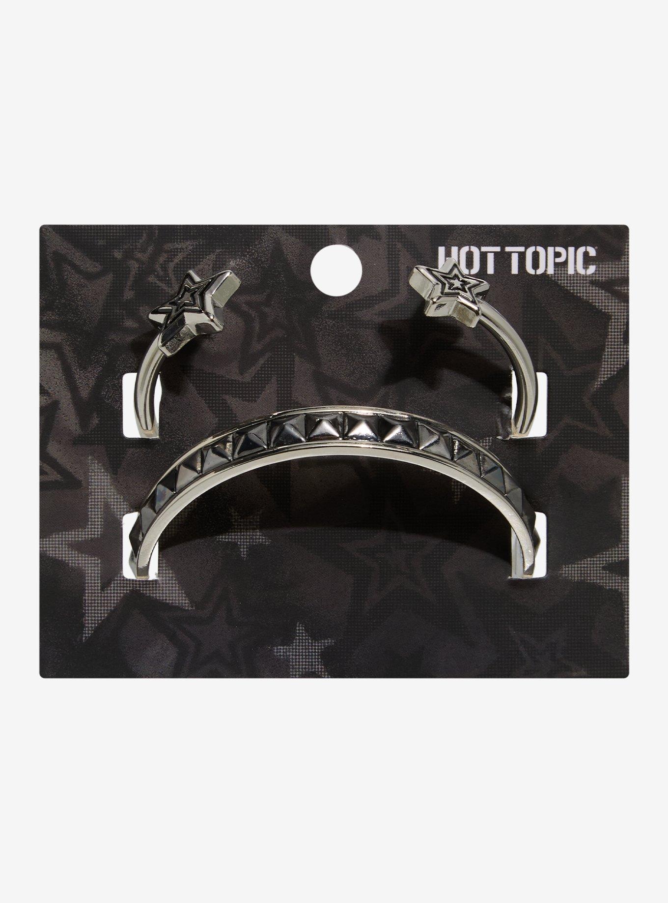 Stars & Pyramid Studs Bangle Bracelet Set, , hi-res