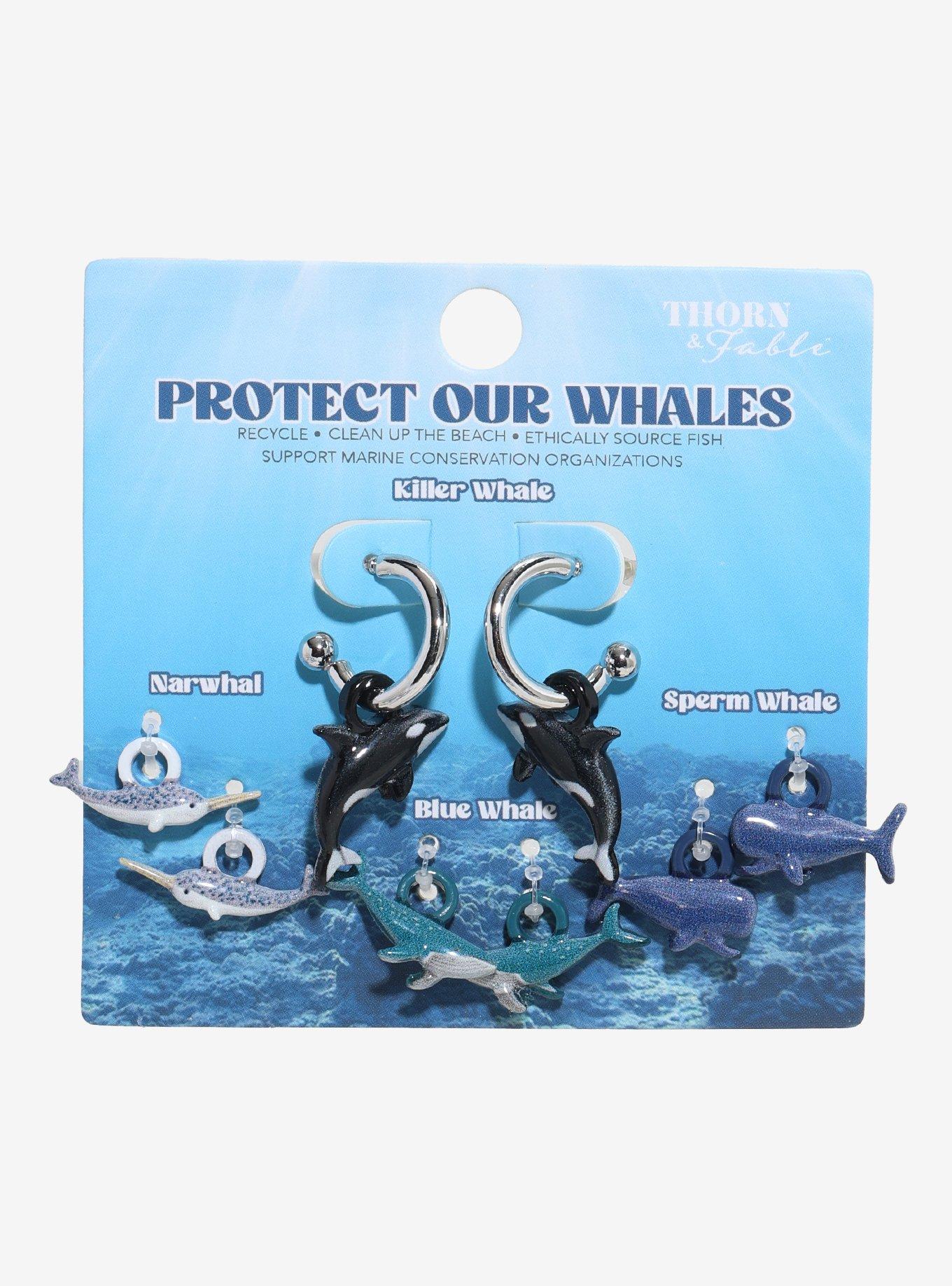 Thorn & Fable Protect Our Whales Interchangeable Earring Set, , hi-res