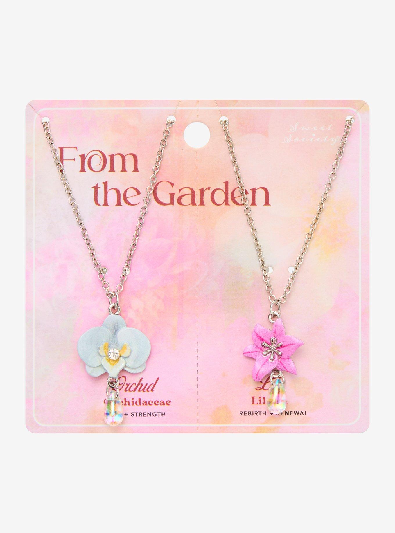Sweet Society Orchid & Lily Best Friend Necklace Set, , hi-res