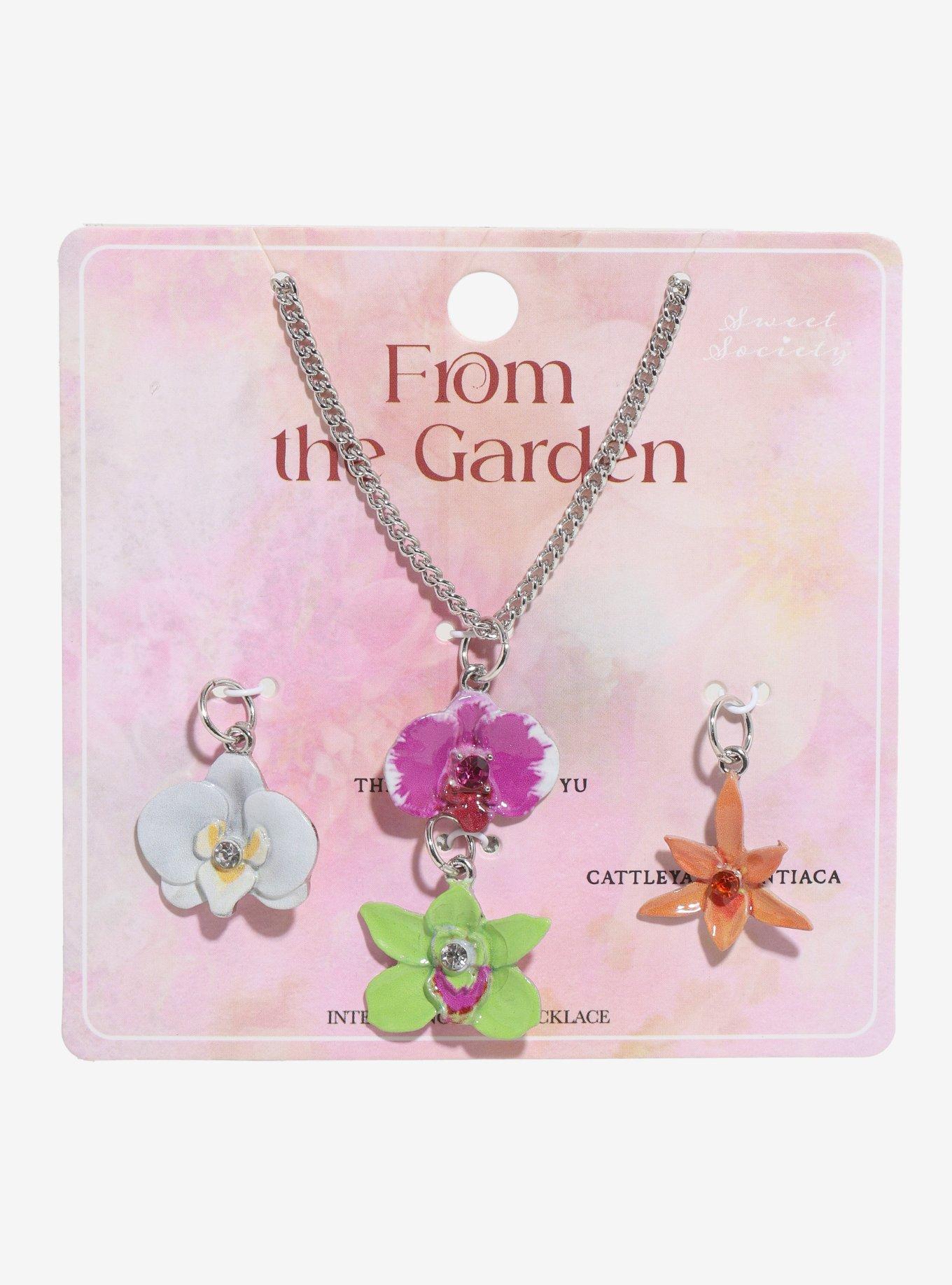 Sweet Society Orchid Interchangeable Charm Necklace, , hi-res