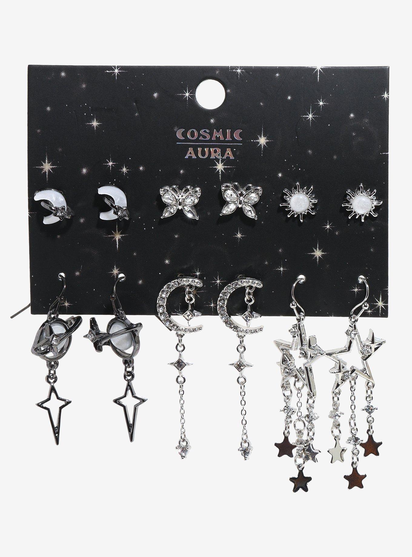 Cosmic Aura Celestial Butterfly Earring Set, , hi-res