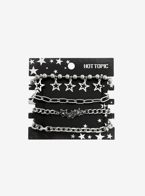 Silver Star Chain Bracelet Set | Hot Topic