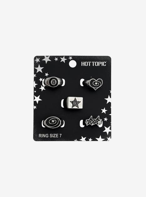 8-Ball Spiral Icons Ring Set | Hot Topic