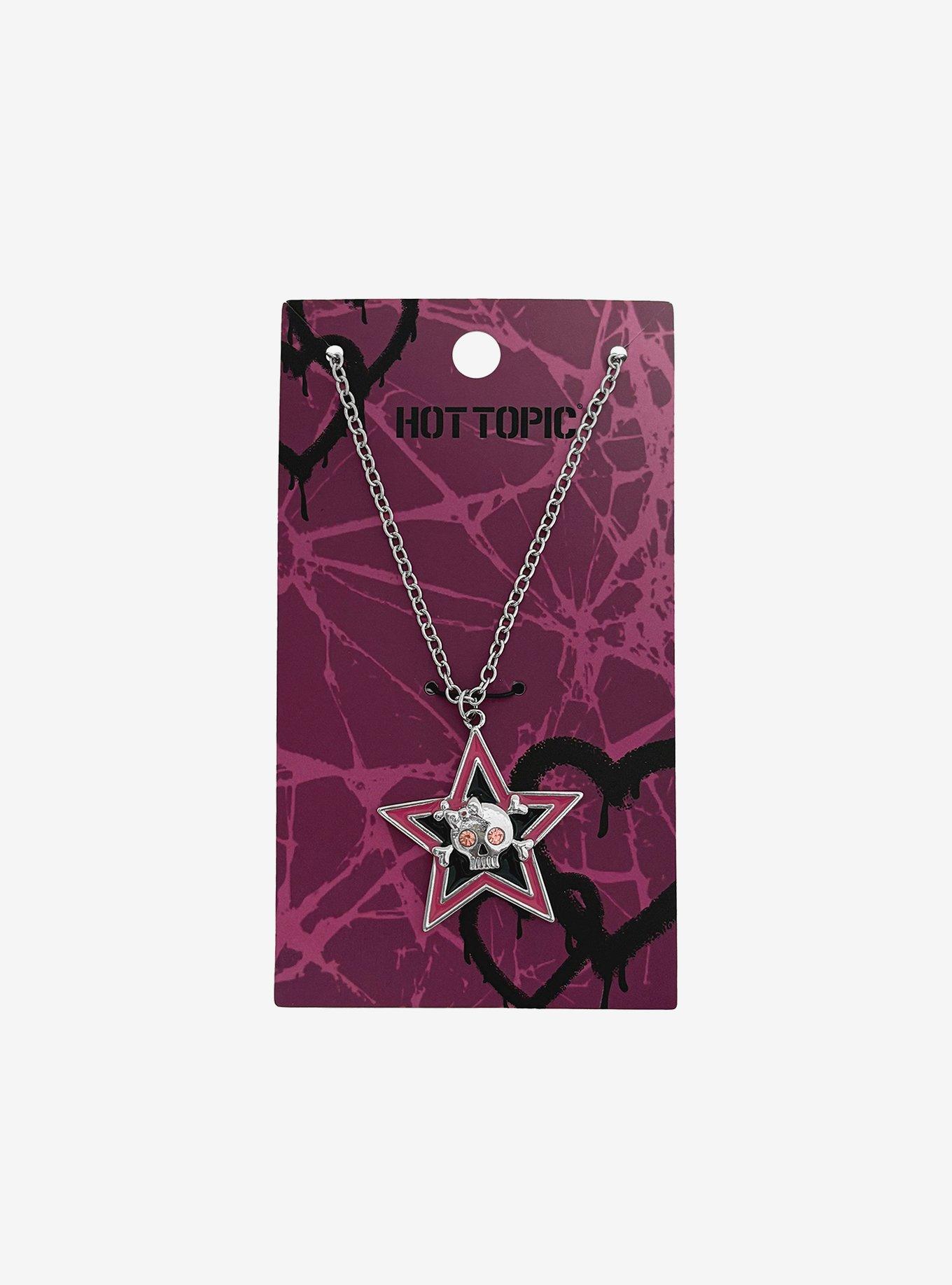 Pink Skull & Crossbones Star Necklace, , hi-res