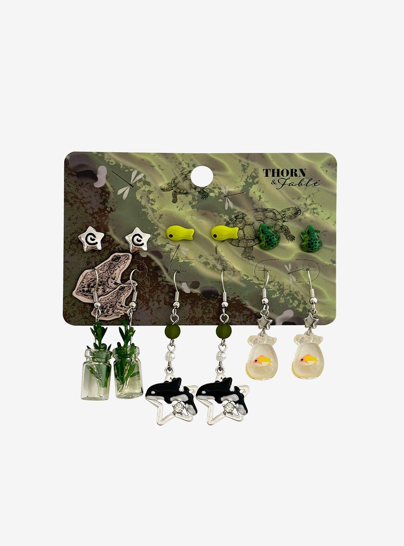 Thorn & Fable Fish Plant Earring Set, , hi-res