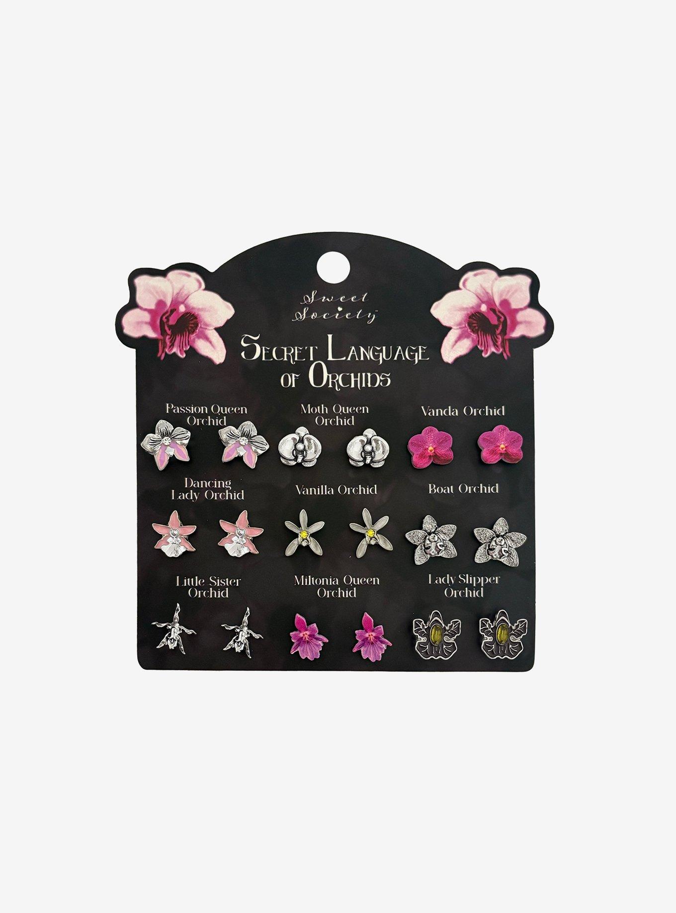 Sweet Society Orchids Stud Earring Set, , hi-res