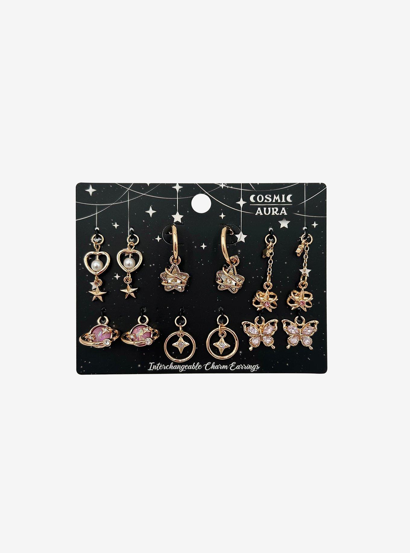 Cosmic Aura Celestial Charm Earring Set 6 Pair, , hi-res