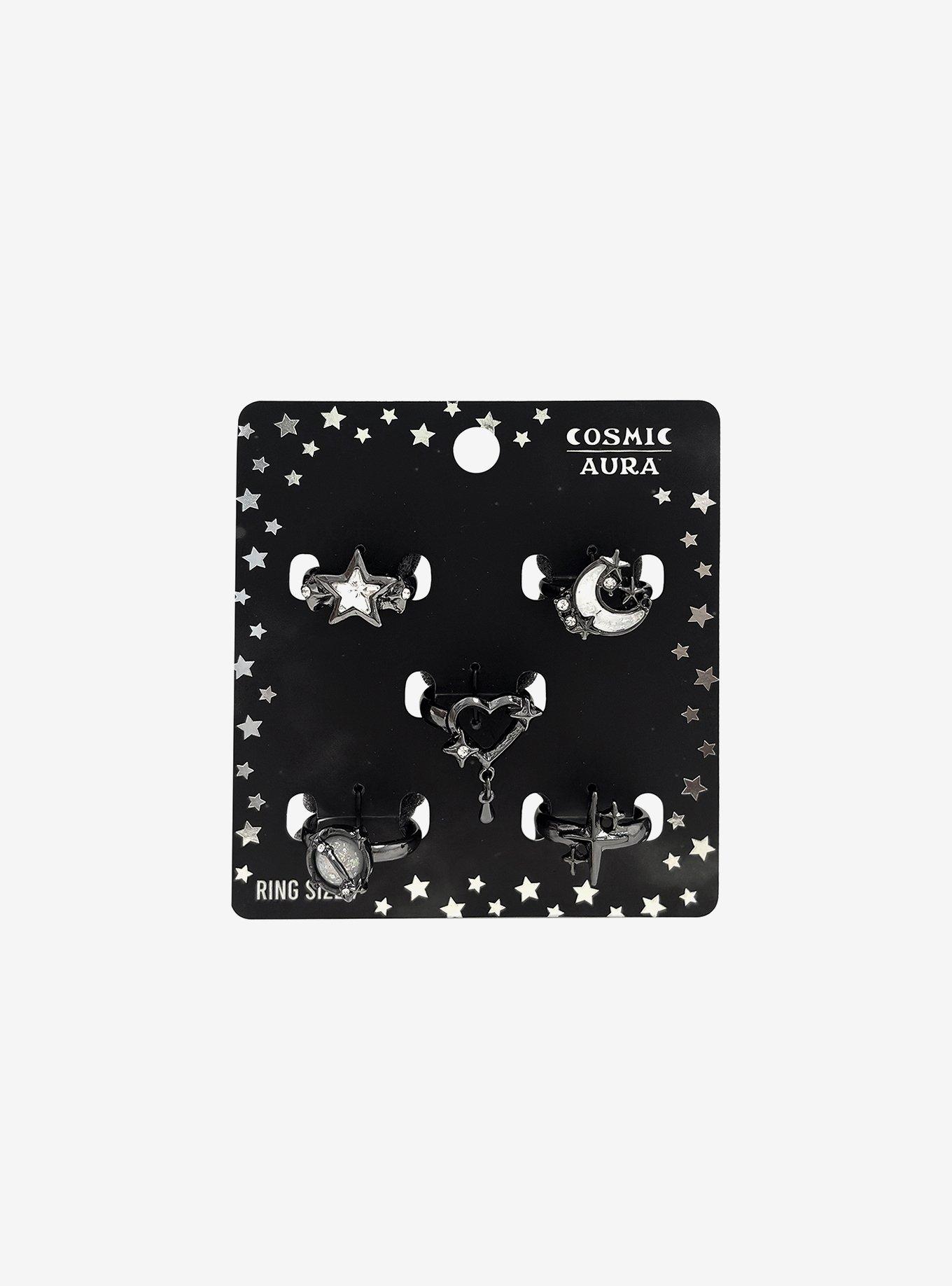 Cosmic Aura Dark Celestial Ring Set, , hi-res
