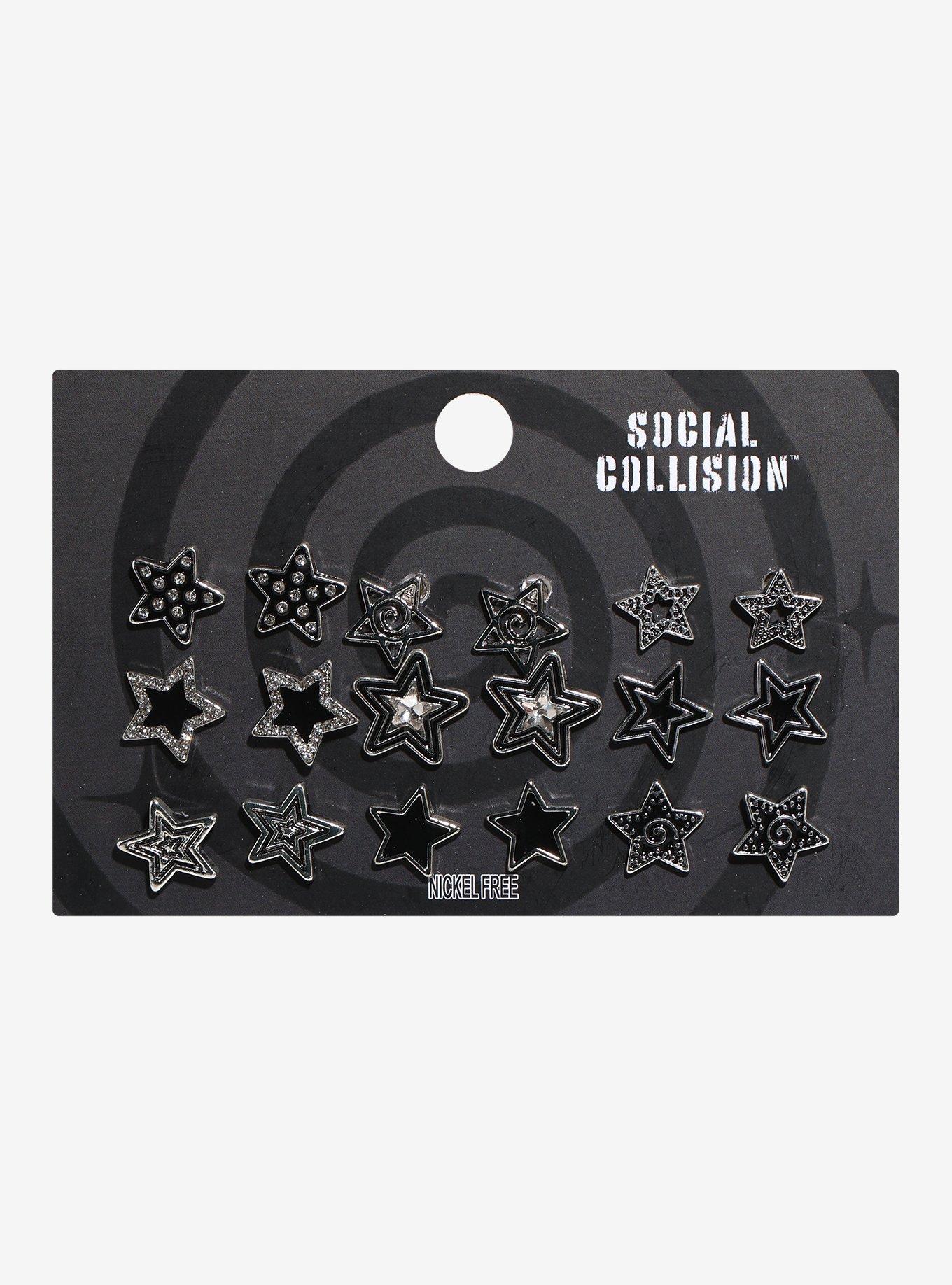 Social Collision Spiral Star Bling Stud Earring Set, , hi-res