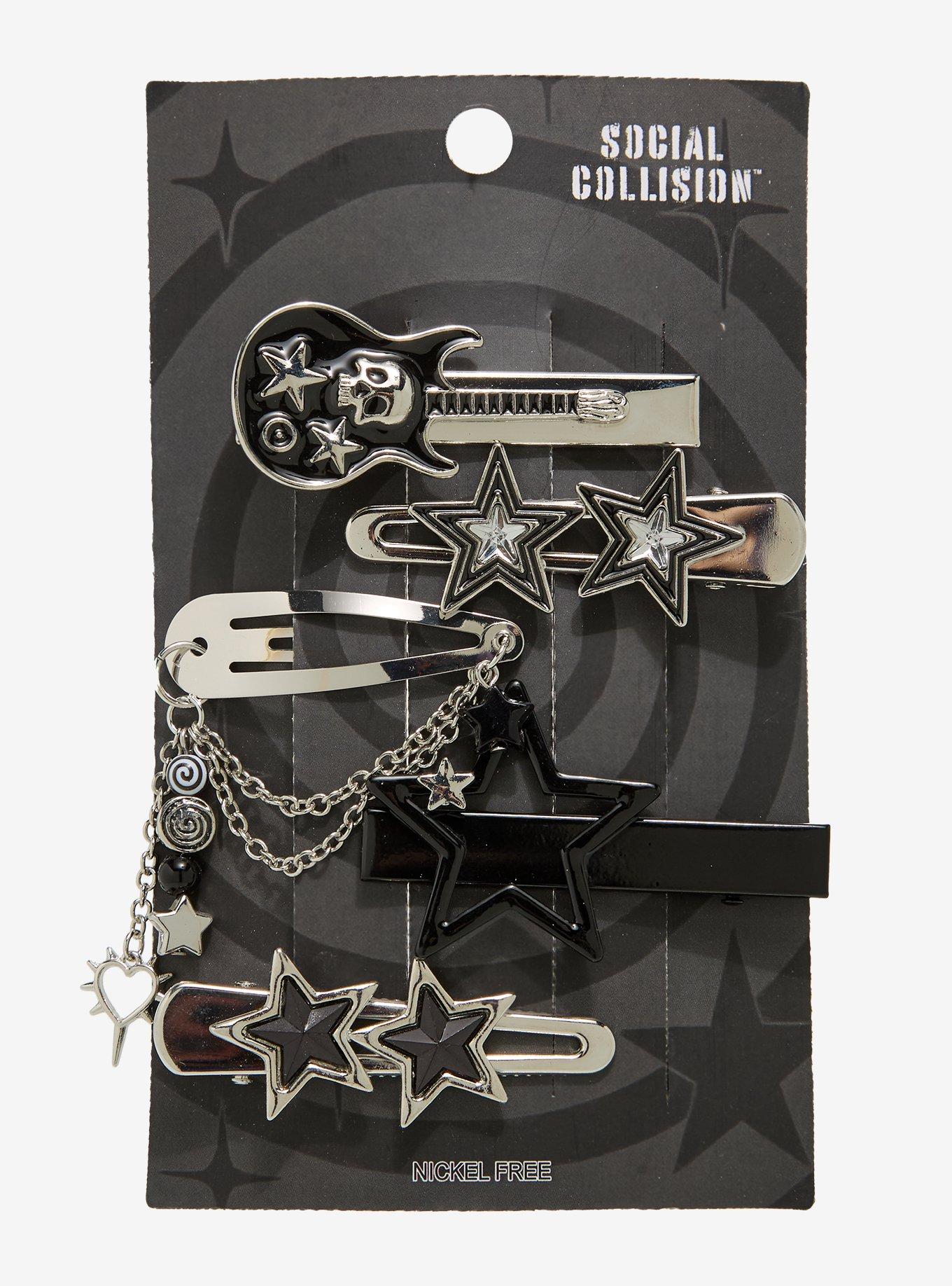 Social Collision Guitar Star Hair Clip Set, , hi-res