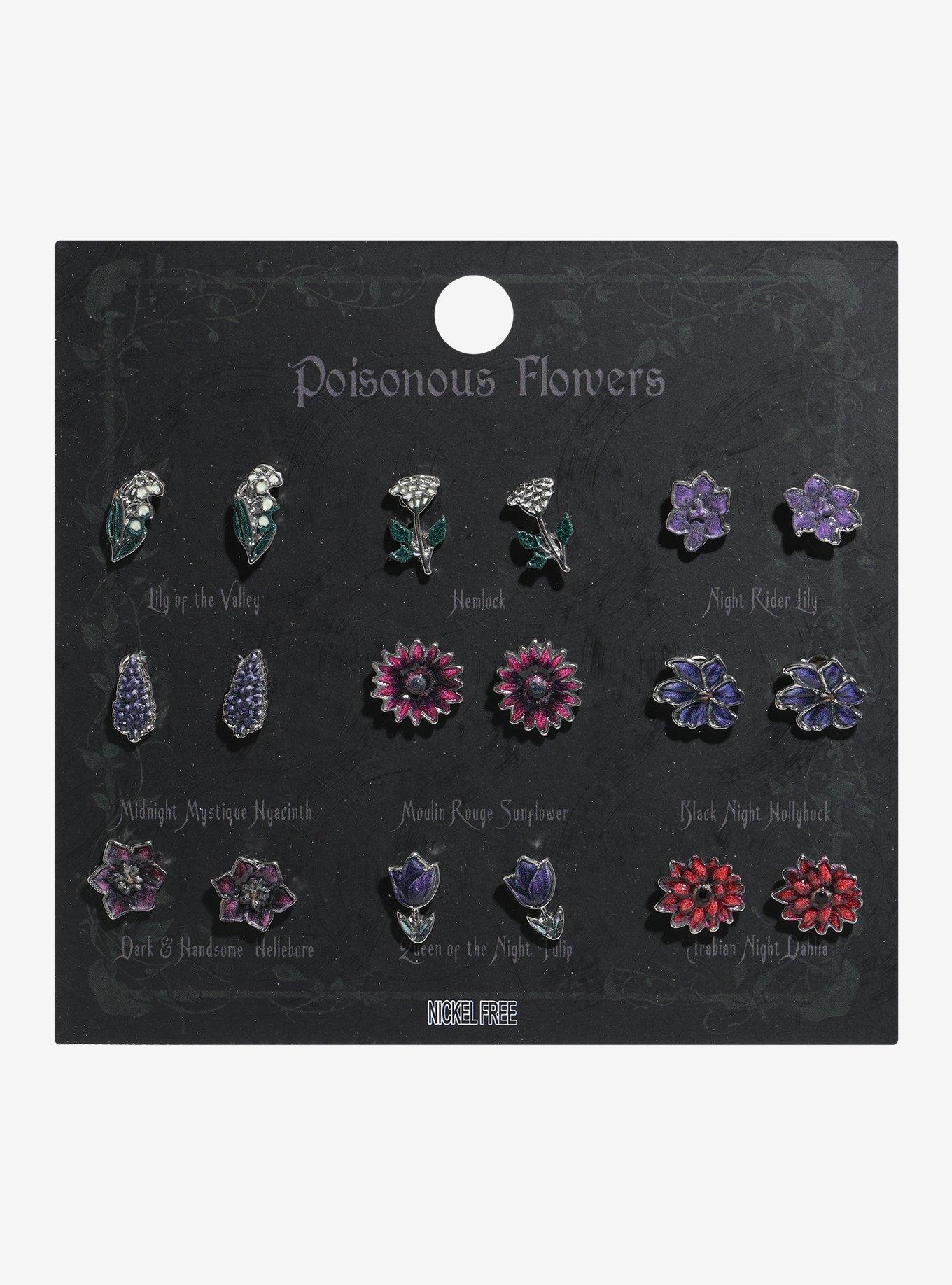 Poisonous Flowers Stud Earring Set, , hi-res