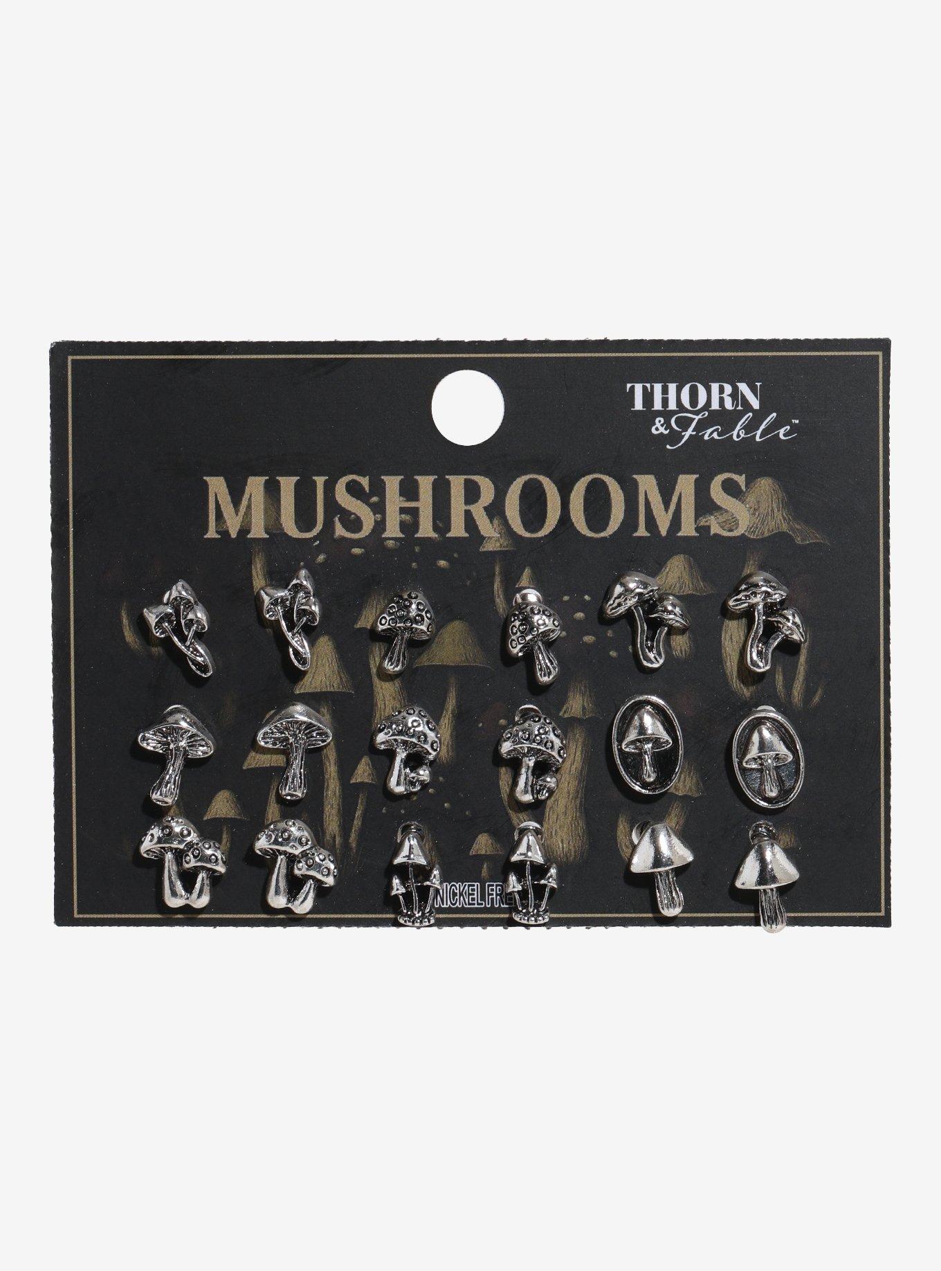 Thorn & Fable Mushroom Stud Earring Set, , hi-res