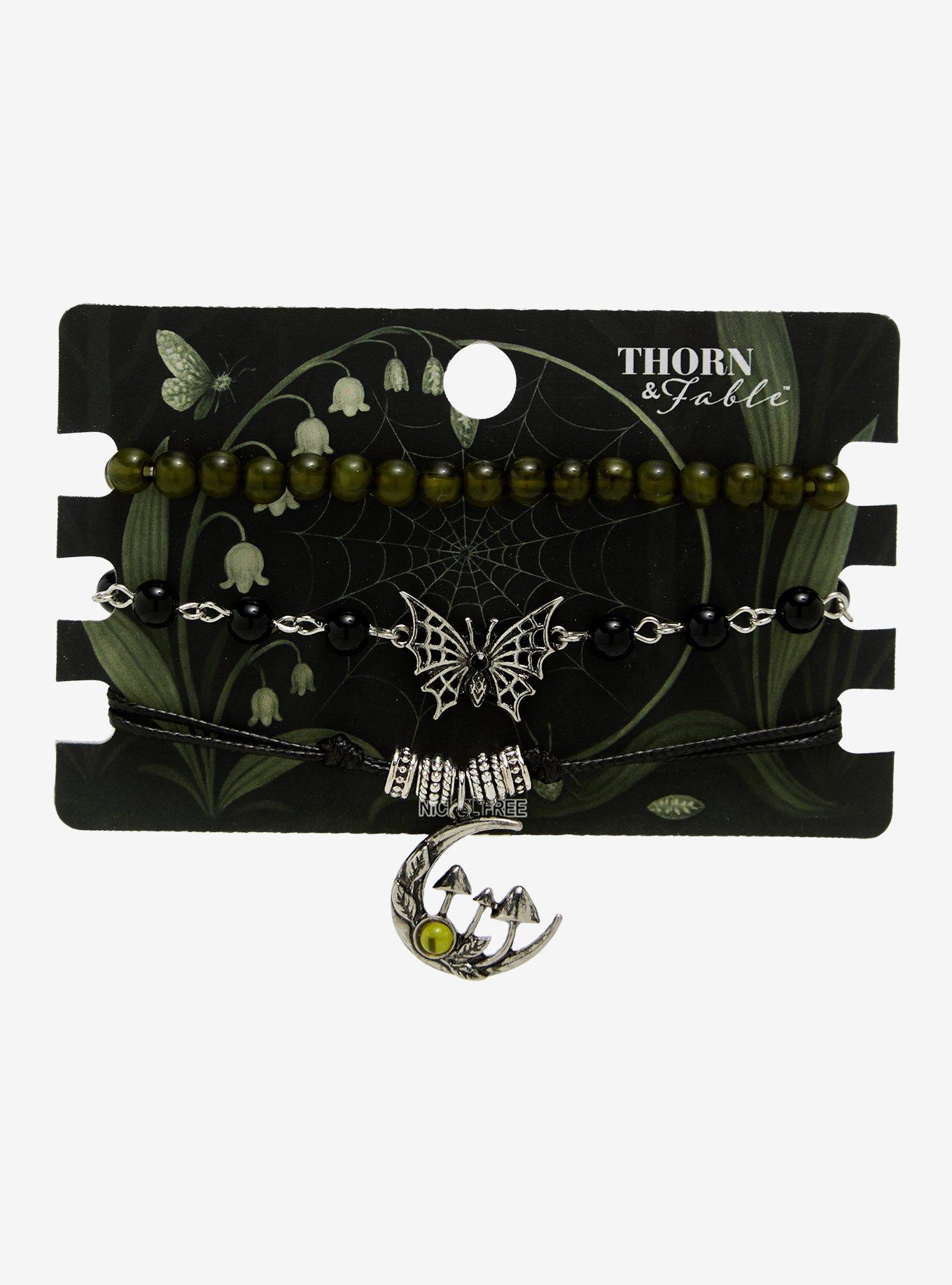 Thorn & Fable Mushroom Moon Butterfly Bracelet Set, , hi-res