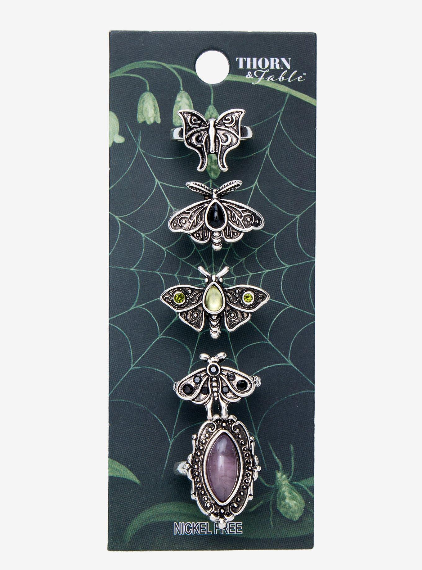 Thorn & Fable Moth Gem Ring Set, , hi-res