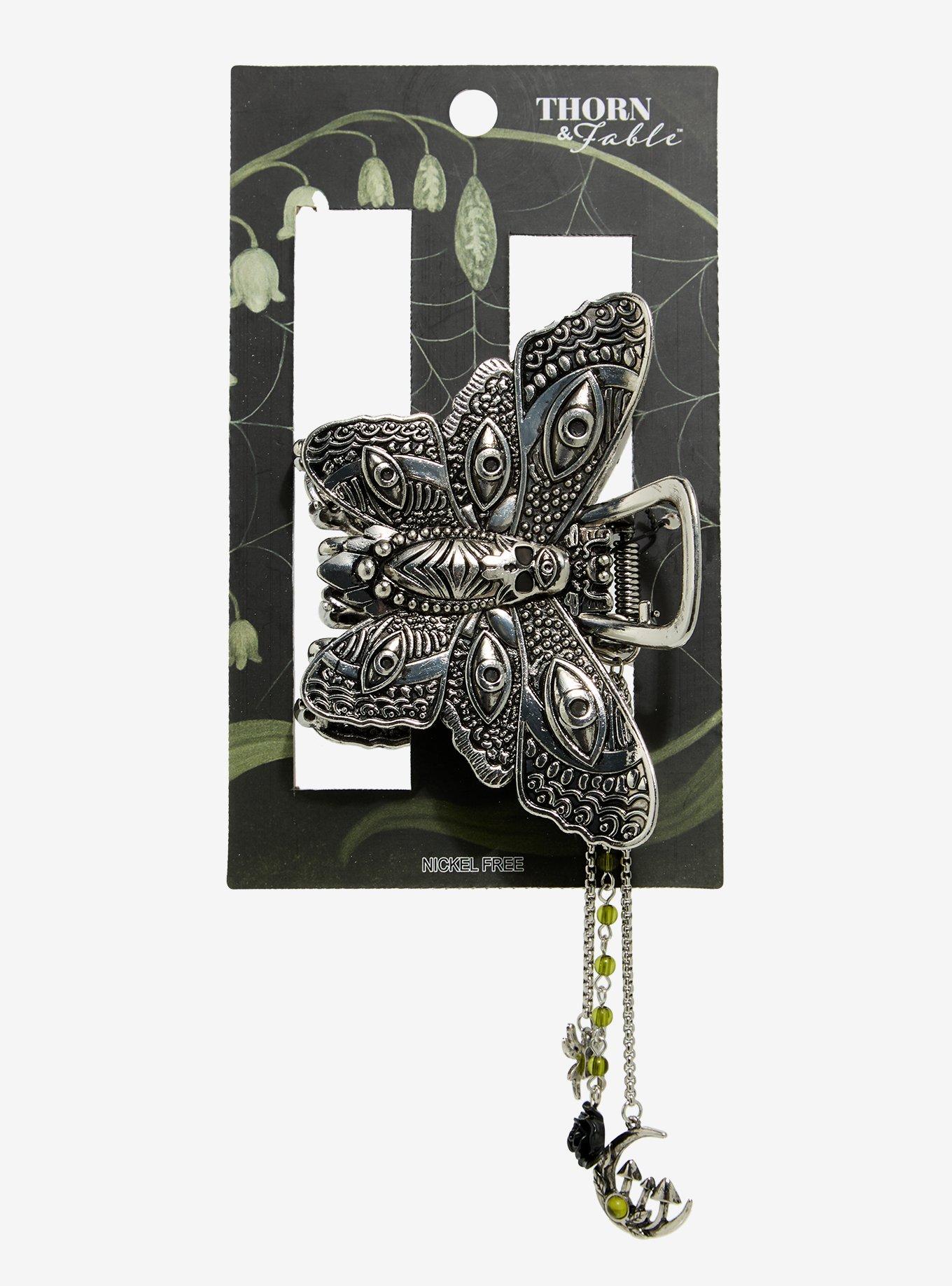 Thorn & Fable Death Moth Eyes Charm Claw Hair Clip, , hi-res