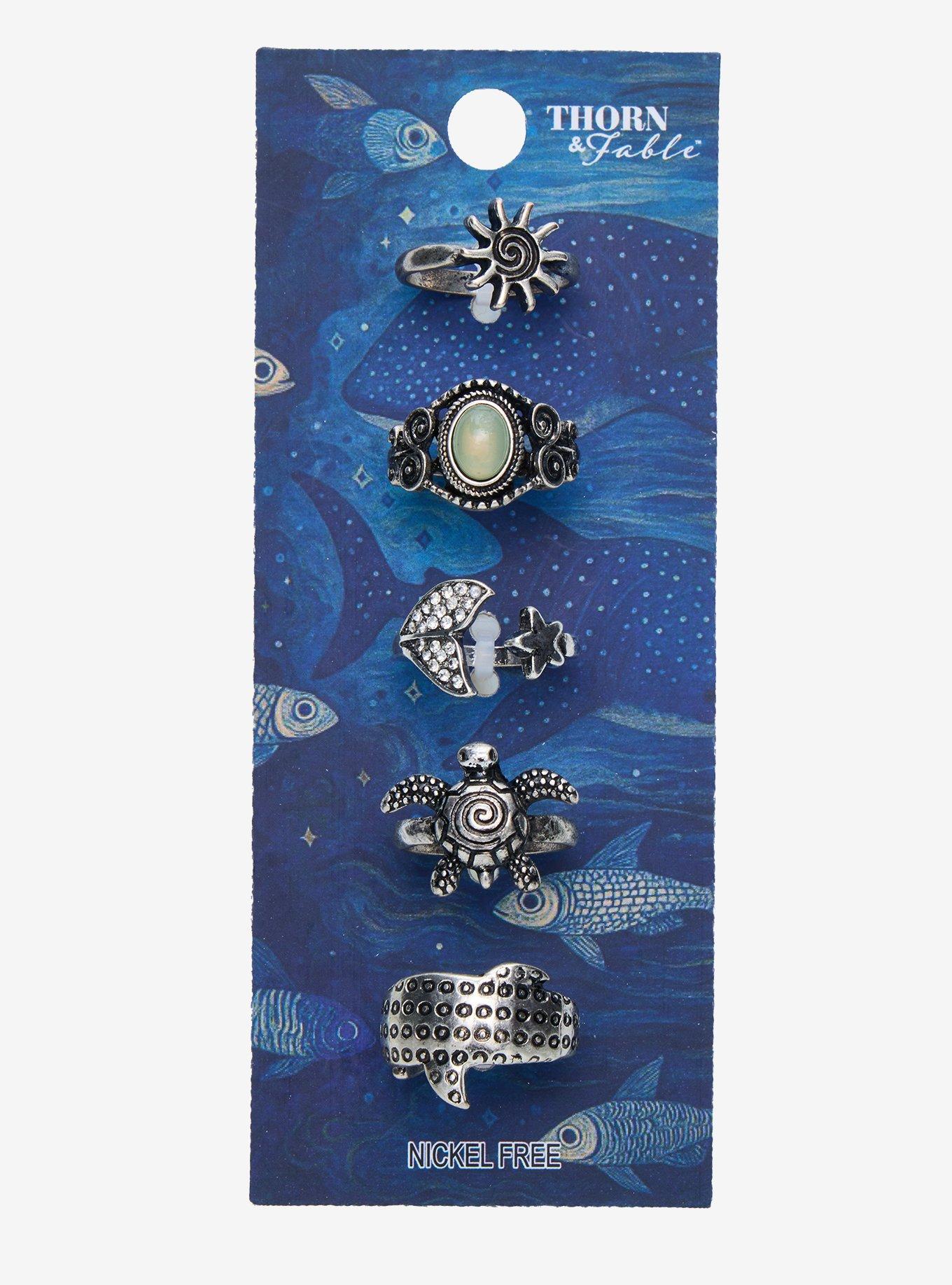 Thorn & Fable Sea Creatures Gem Ring Set, , hi-res