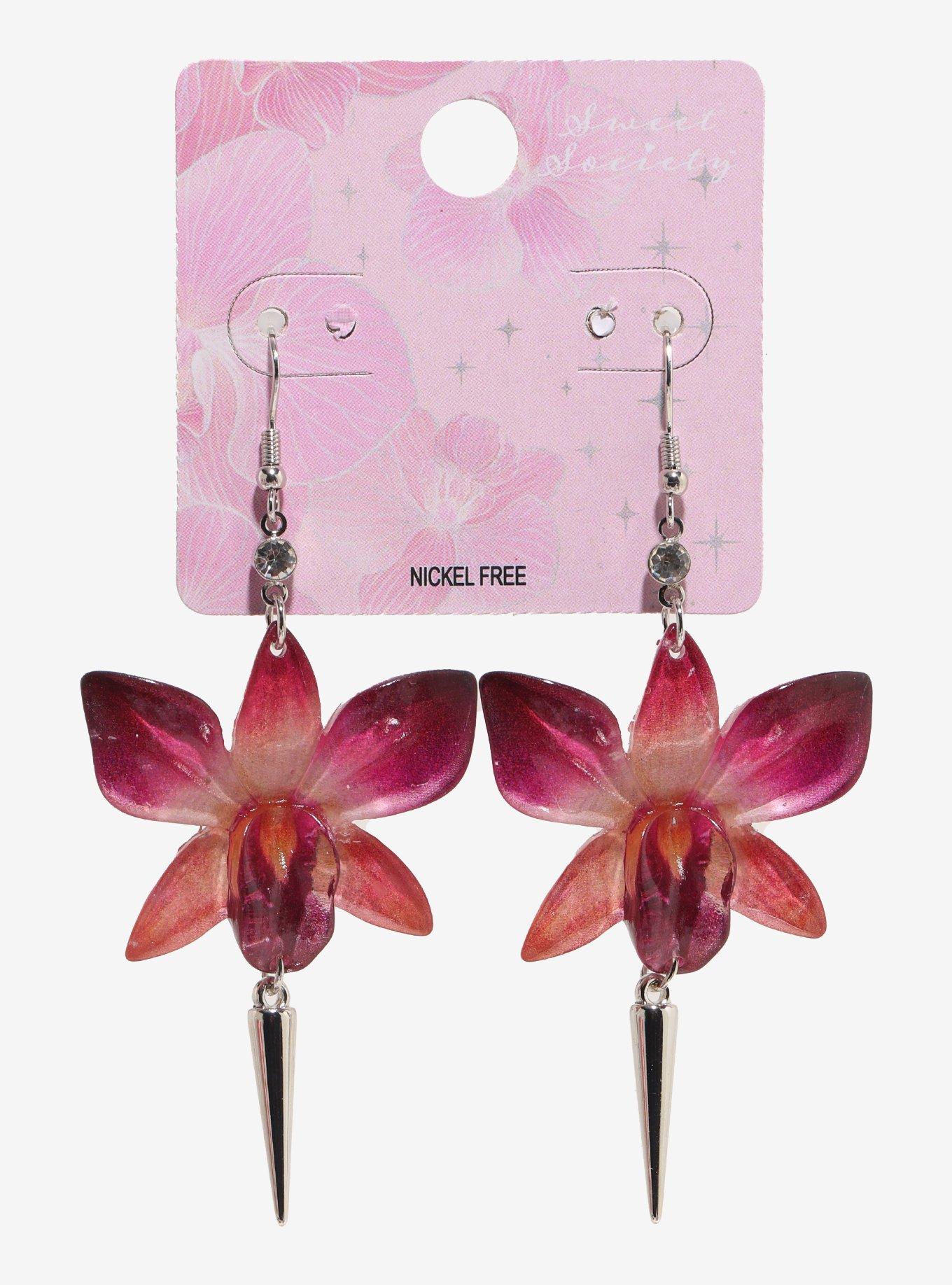 Sweet Society Orchid Spike Earrings, , hi-res