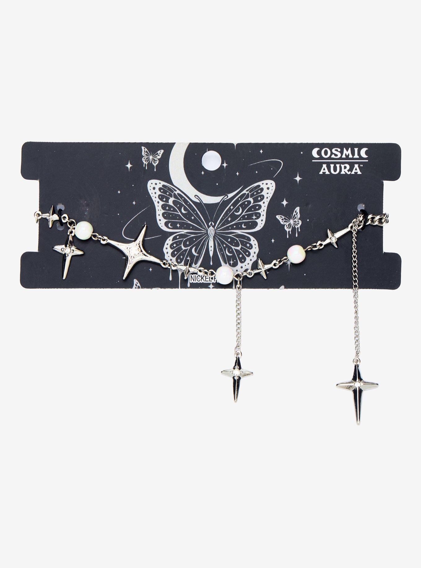 Cosmic Aura Pointed Star Pearlescent Chain Choker, , hi-res