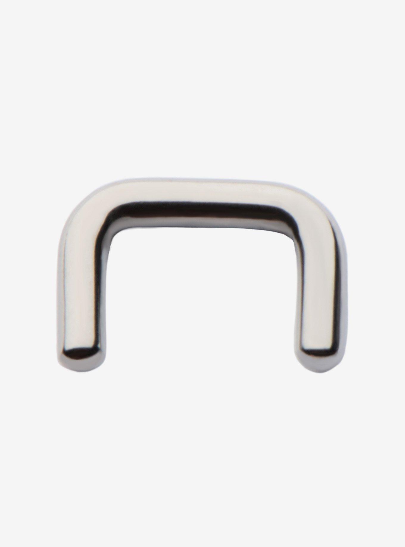 16G Steel Silver Septum Staple, , hi-res