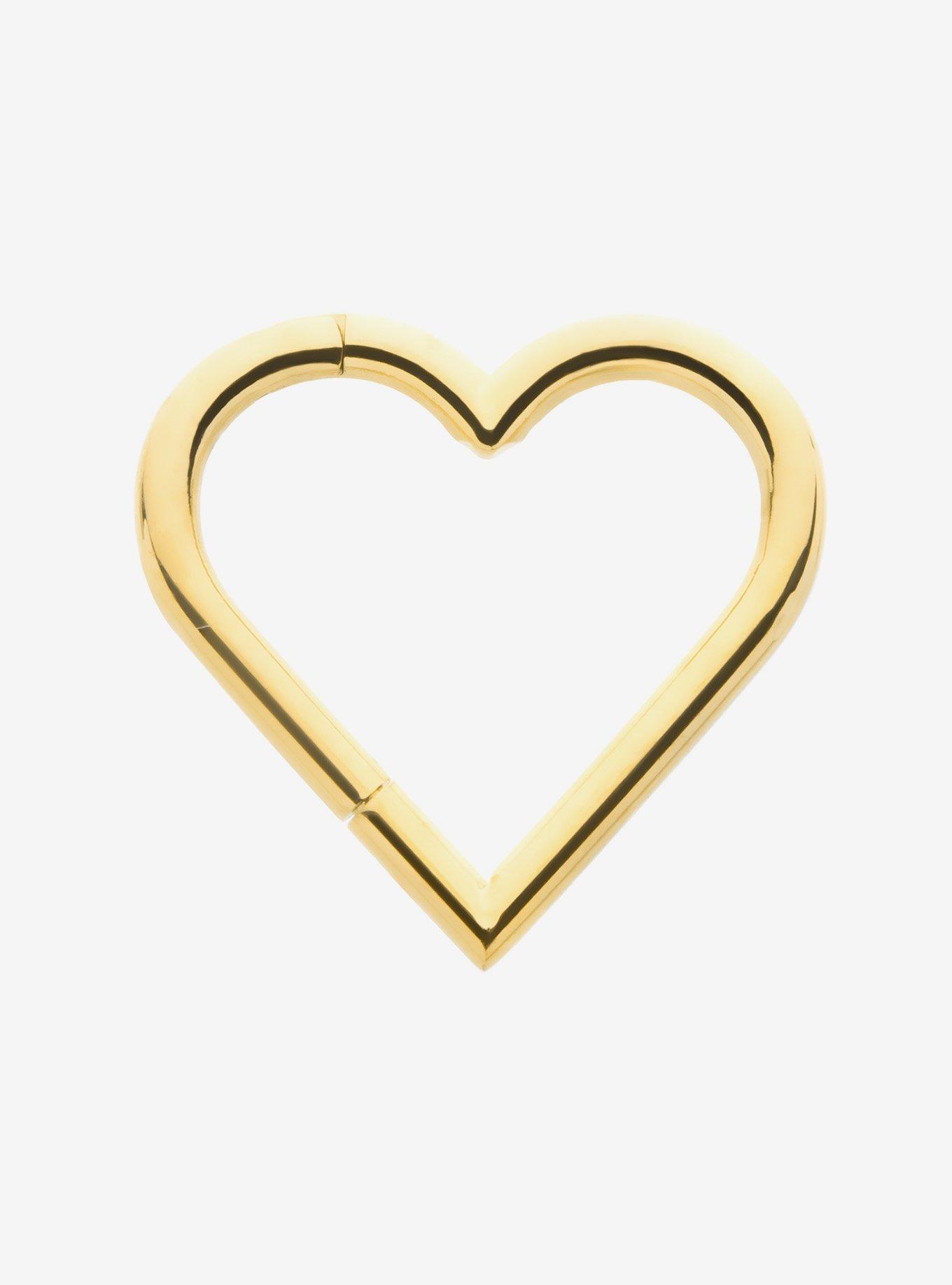 Steel Gold Heart Hinged Clicker, , hi-res