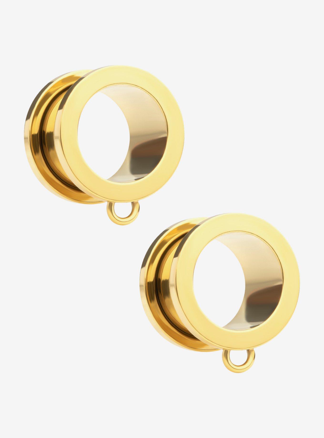 Steel Gold O-Ring Eyelet Plug 2 Pack, , hi-res