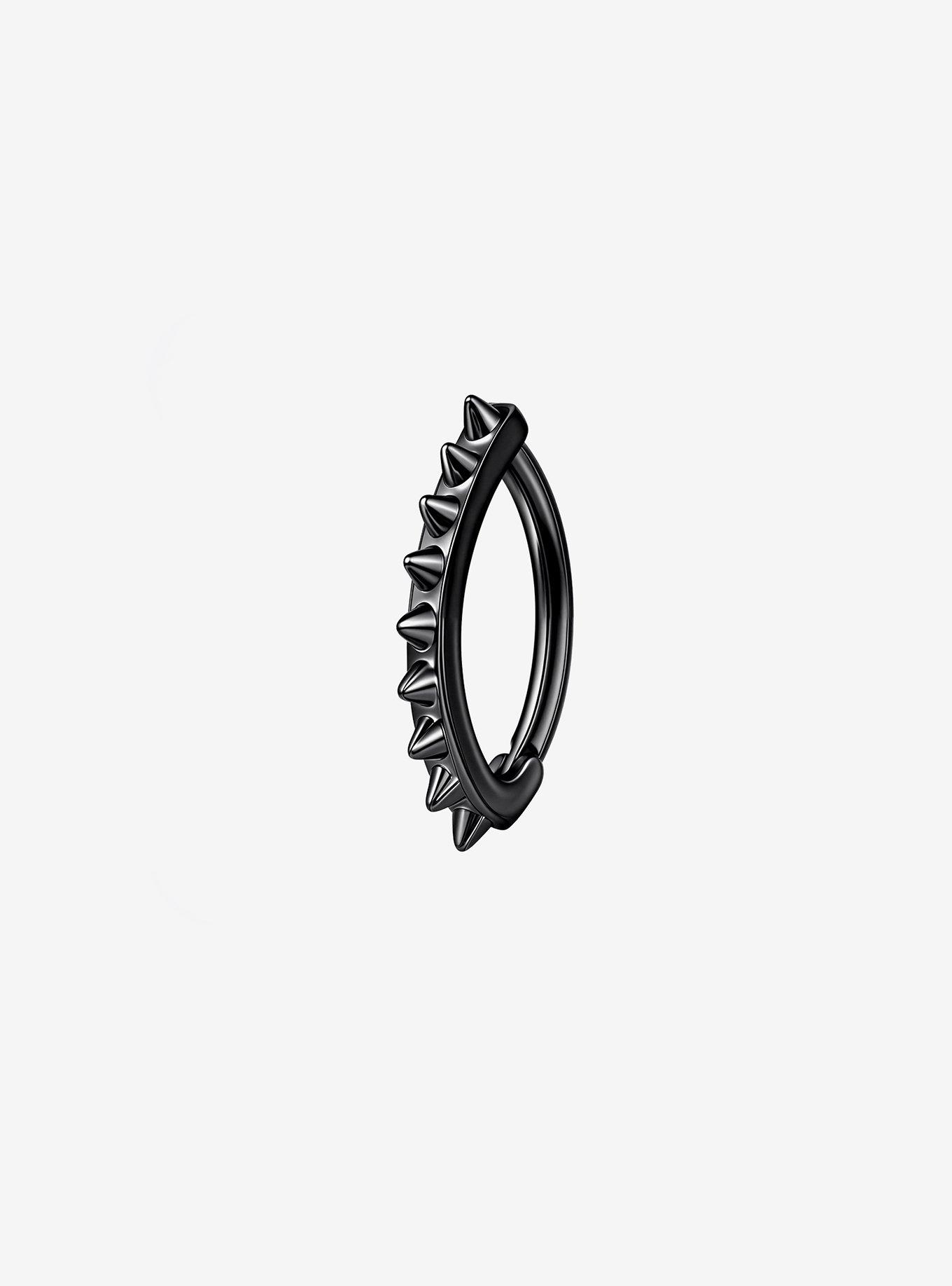 Steel Black Spiked Hinged Clicker, , hi-res
