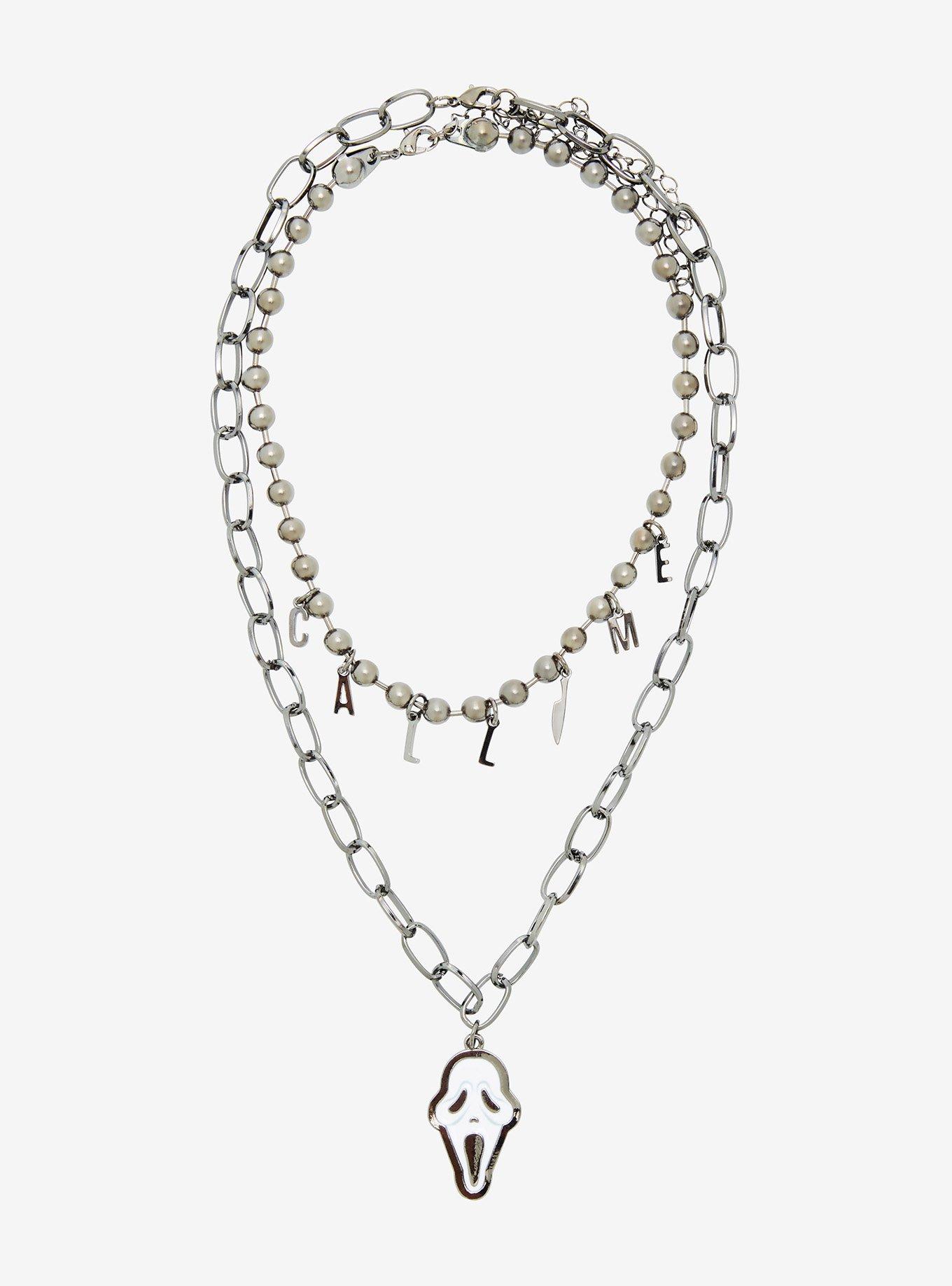 Ghost Face Call Me Chain Necklace Set, , hi-res