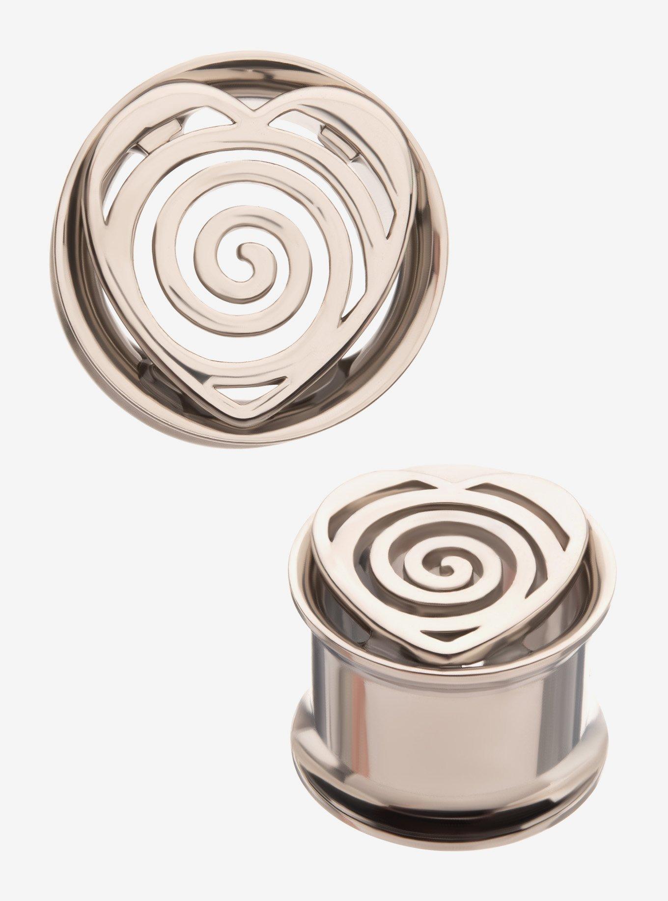 Steel Spiral Heart Plug 2 Pack, , hi-res