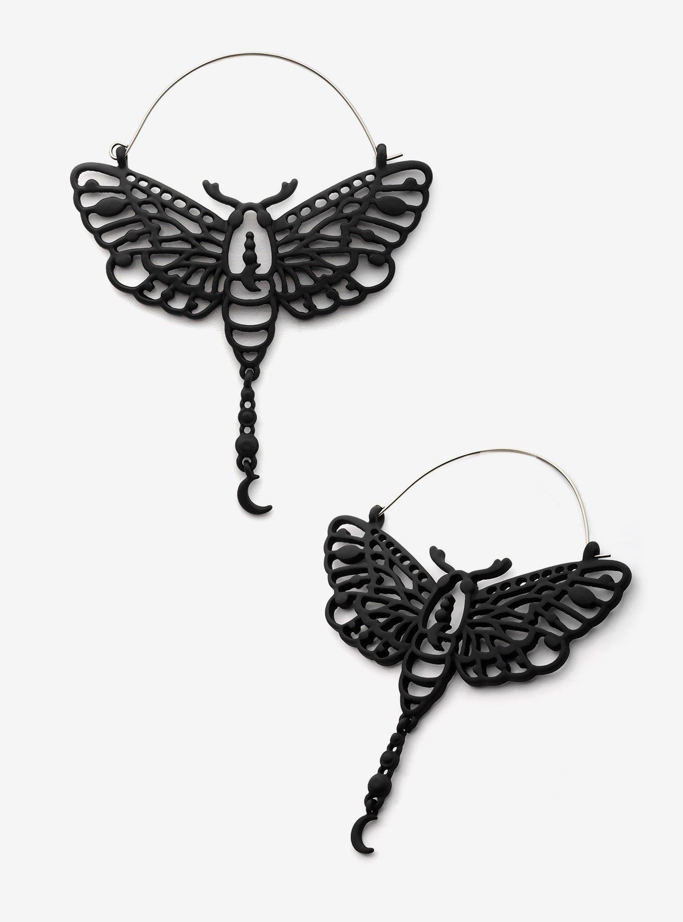 Steel Black Moth Plug Hoop 2 Pack, , hi-res