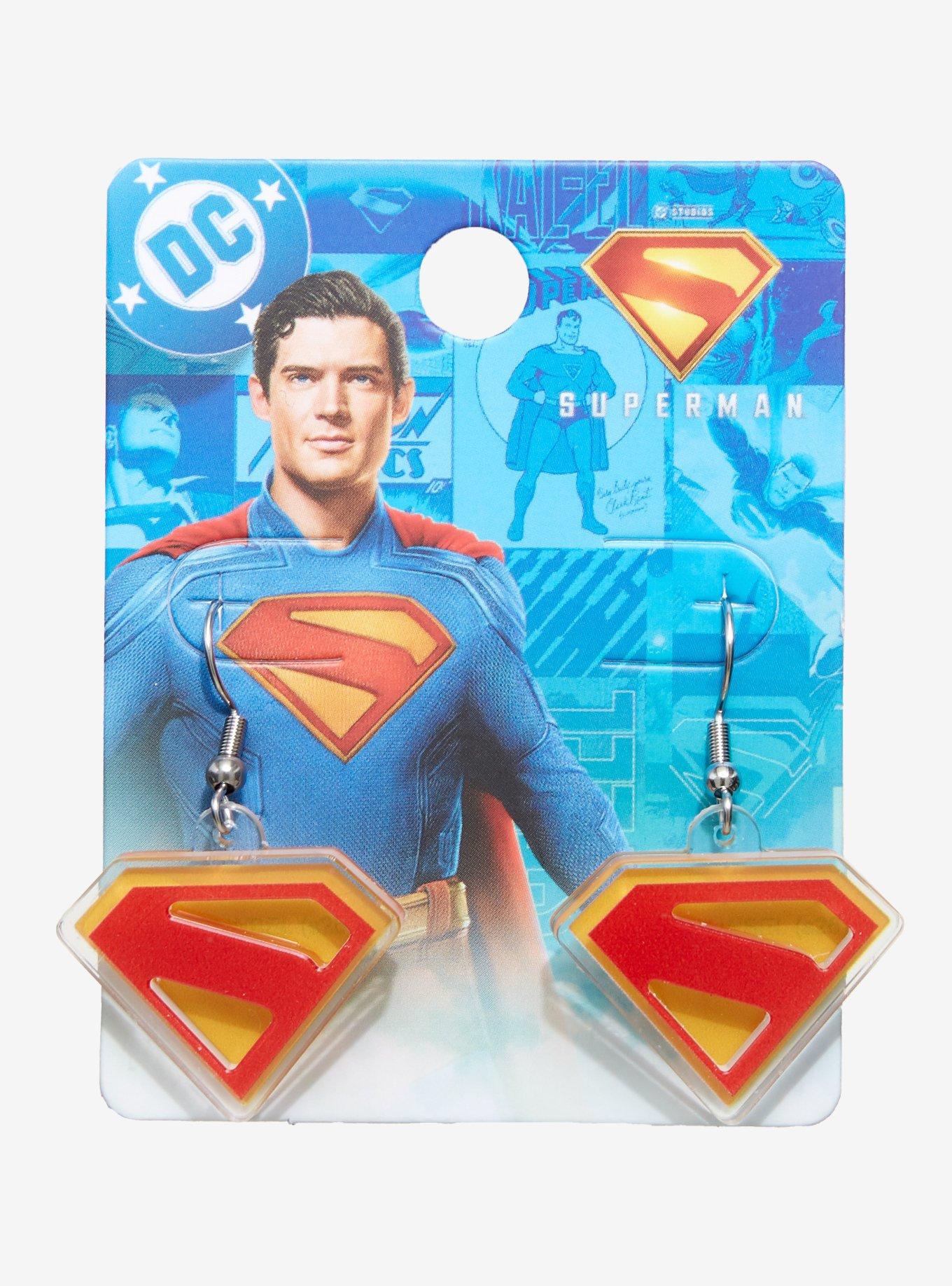 DC Comics Superman Logo Drop Earrings, , hi-res