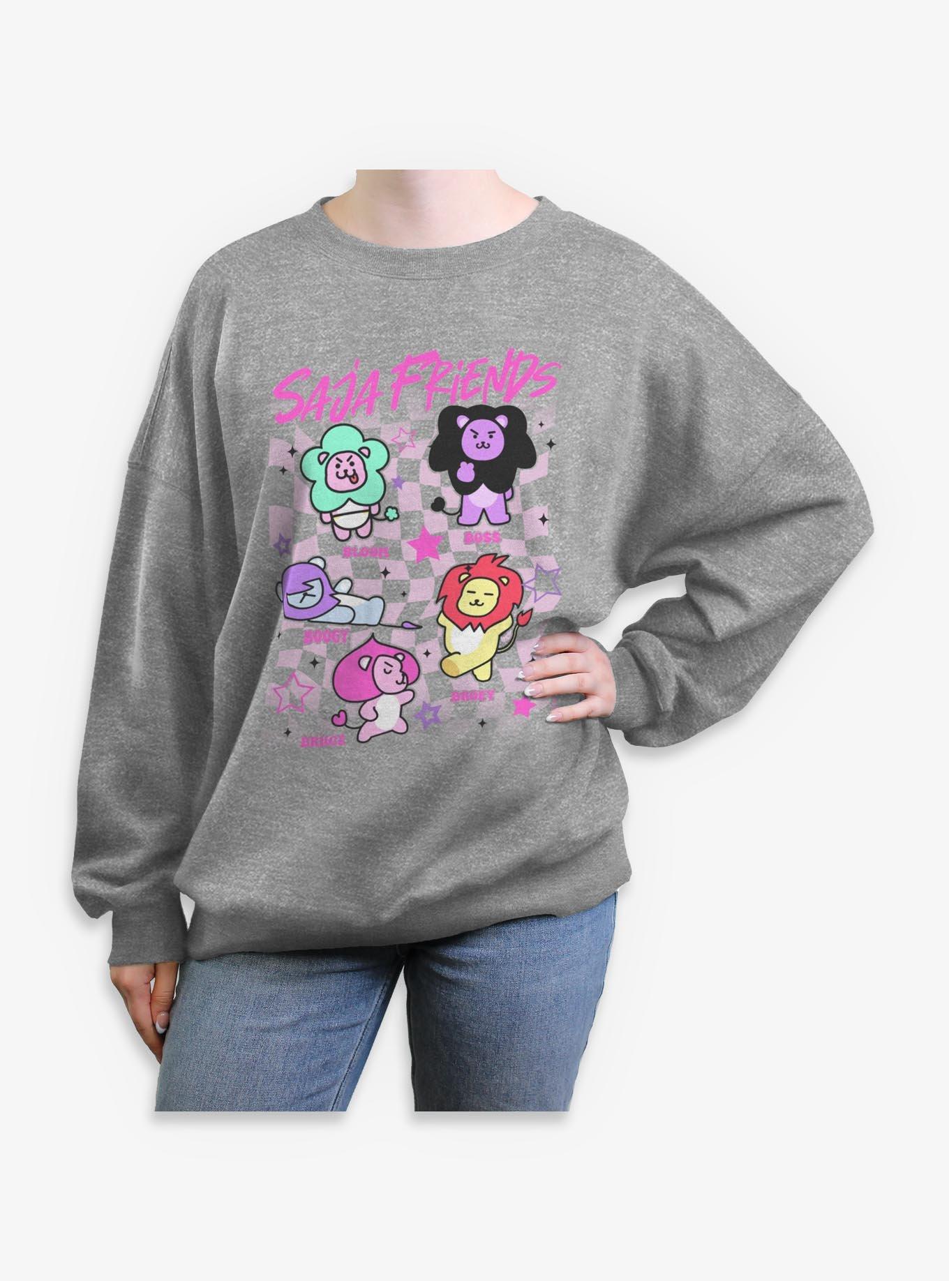 KPop Demon Hunters Saja Friends Girls Oversized Sweatshirt, HEATHER GR, hi-res